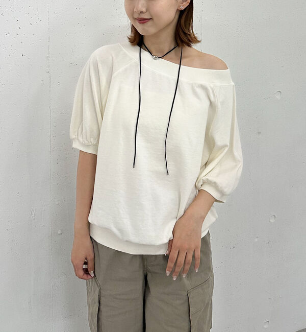archives「ピグメントオフショルミドルスウェット」|Tシャツ・カットソー|IVORY