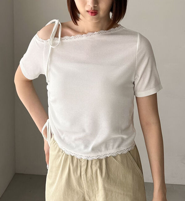 archives「レーストリミングワンショルカットＴＯＰＳ」|Tシャツ・カットソー|OFF WHITE