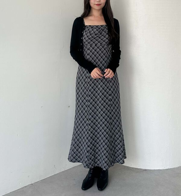 archives「バイアスチェックドレープキャミワンピース」|ワンピース|