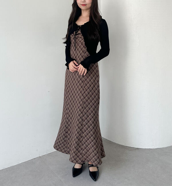 archives「バイアスチェックドレープキャミワンピース」|ワンピース|