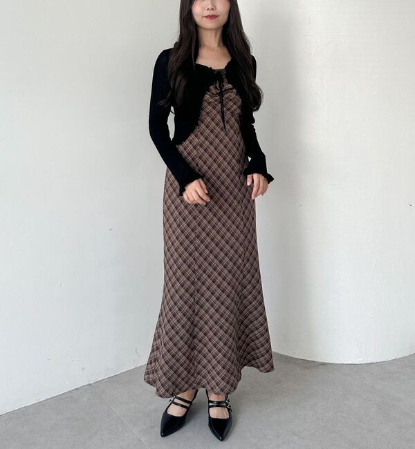 archives「バイアスチェックドレープキャミワンピース」|ワンピース|