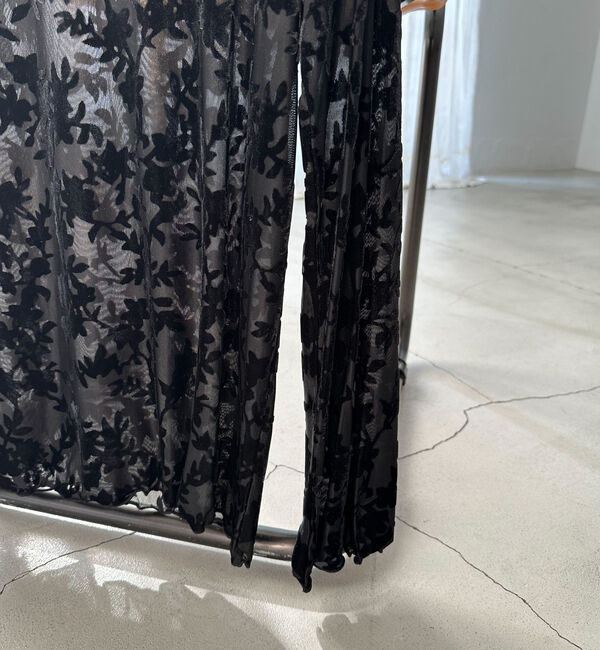 Doux archives「ボタニカルフロッキーカットソー」|Tシャツ・カットソー|BLACK