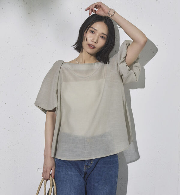 Doux archives「スクエアーネックバルーンスリーブブラウス」|シャツ・ブラウス|GRAY