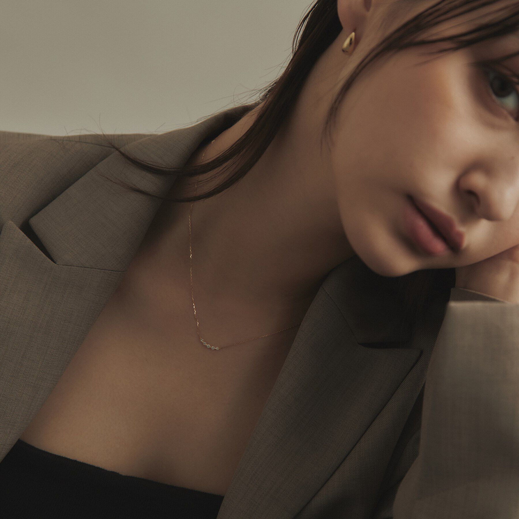 COCOSHNIK「K18ダイヤモンド グラデーション5石 ネックレス」|ネックレス|