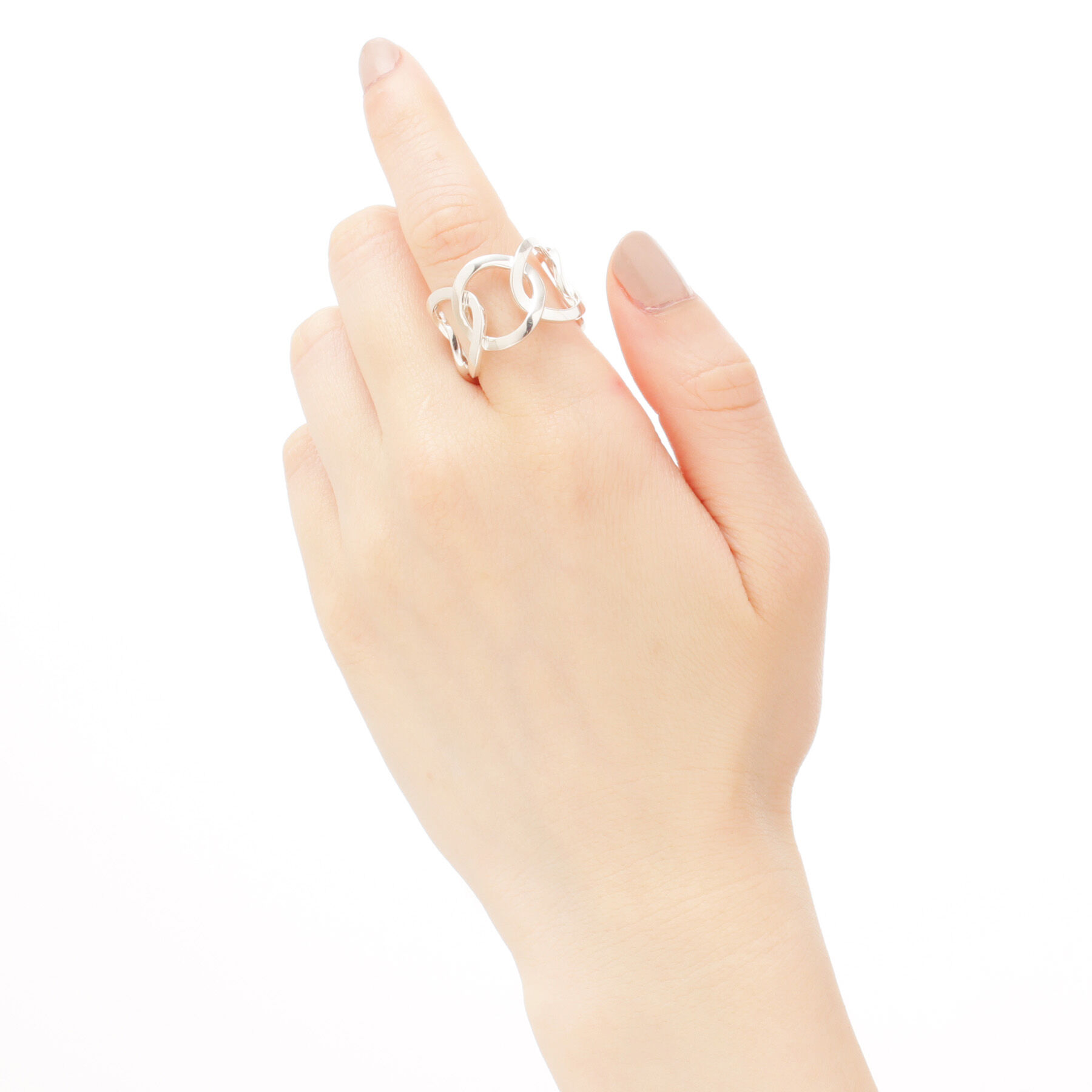 COCOSHNIK「シルバー ラウンド連続 チェーンリング」|リング|