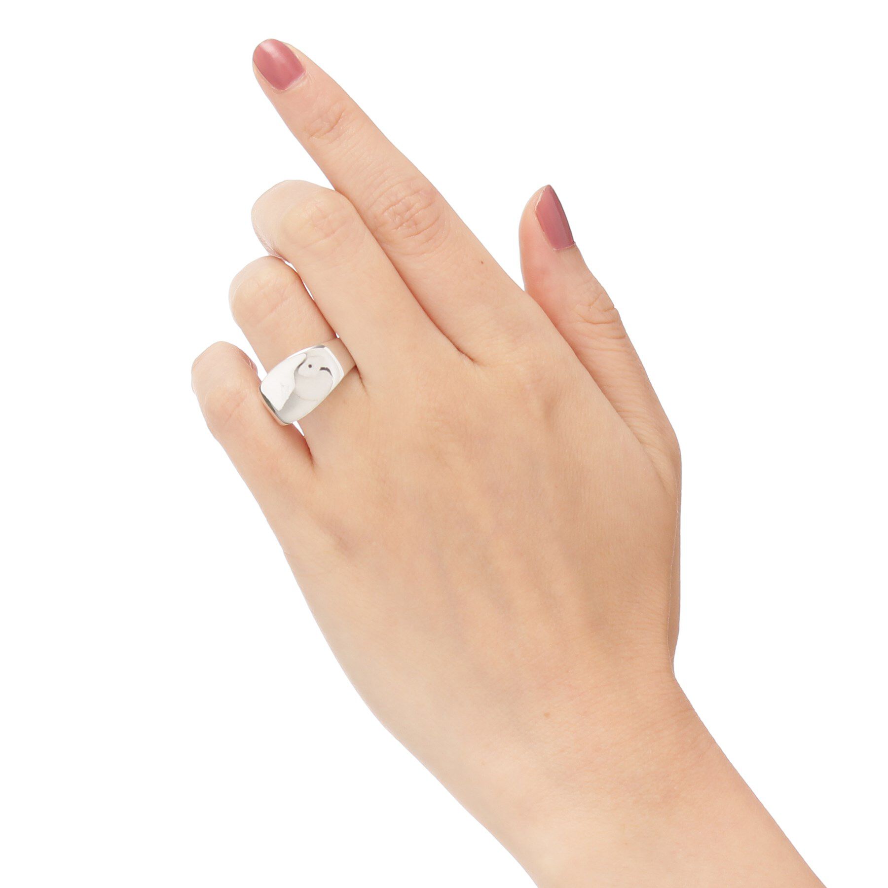 COCOSHNIK「シルバー 逆アール リング」|リング|