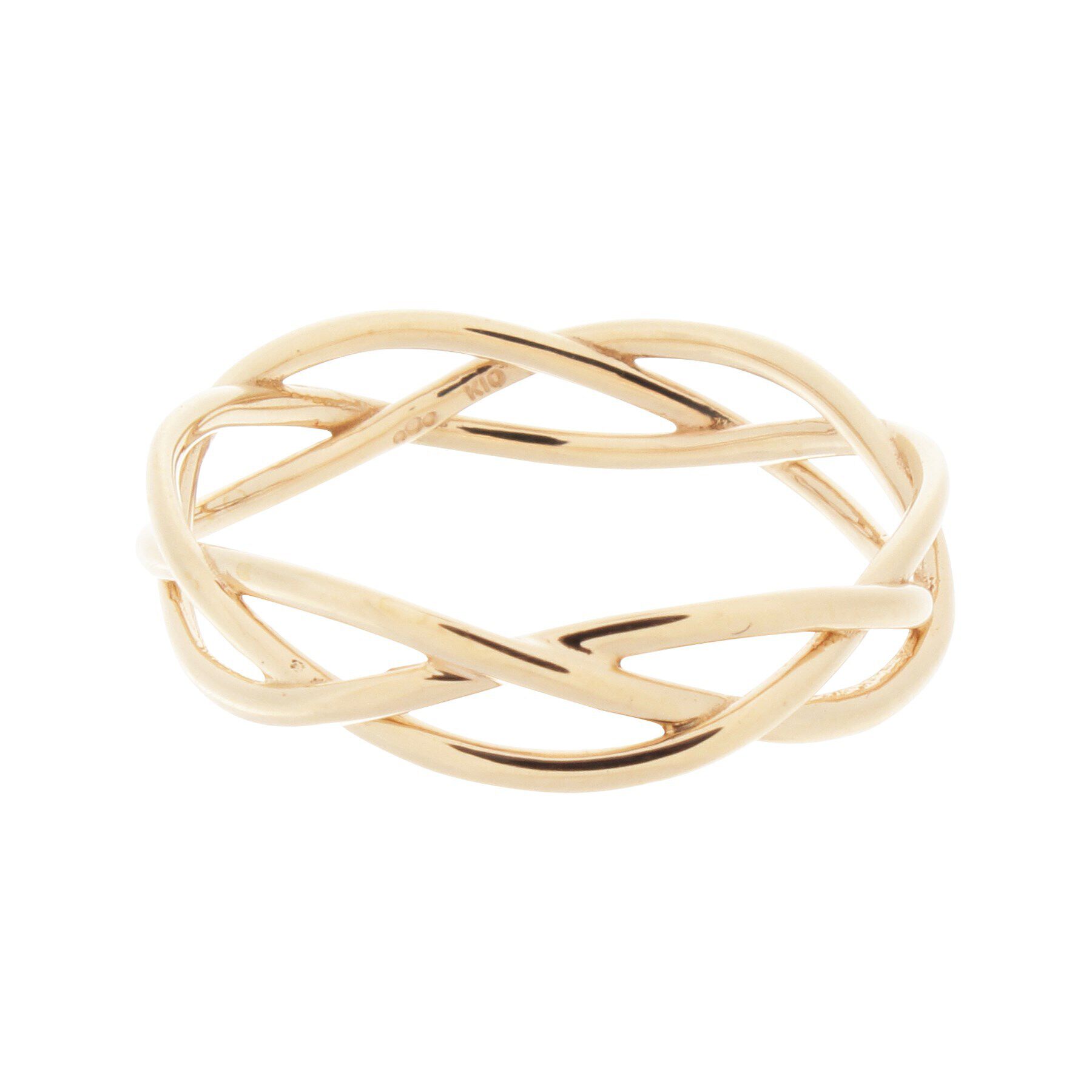 COCOSHNIK「K10つぶし丸線 ３つ編みリング」|リング|