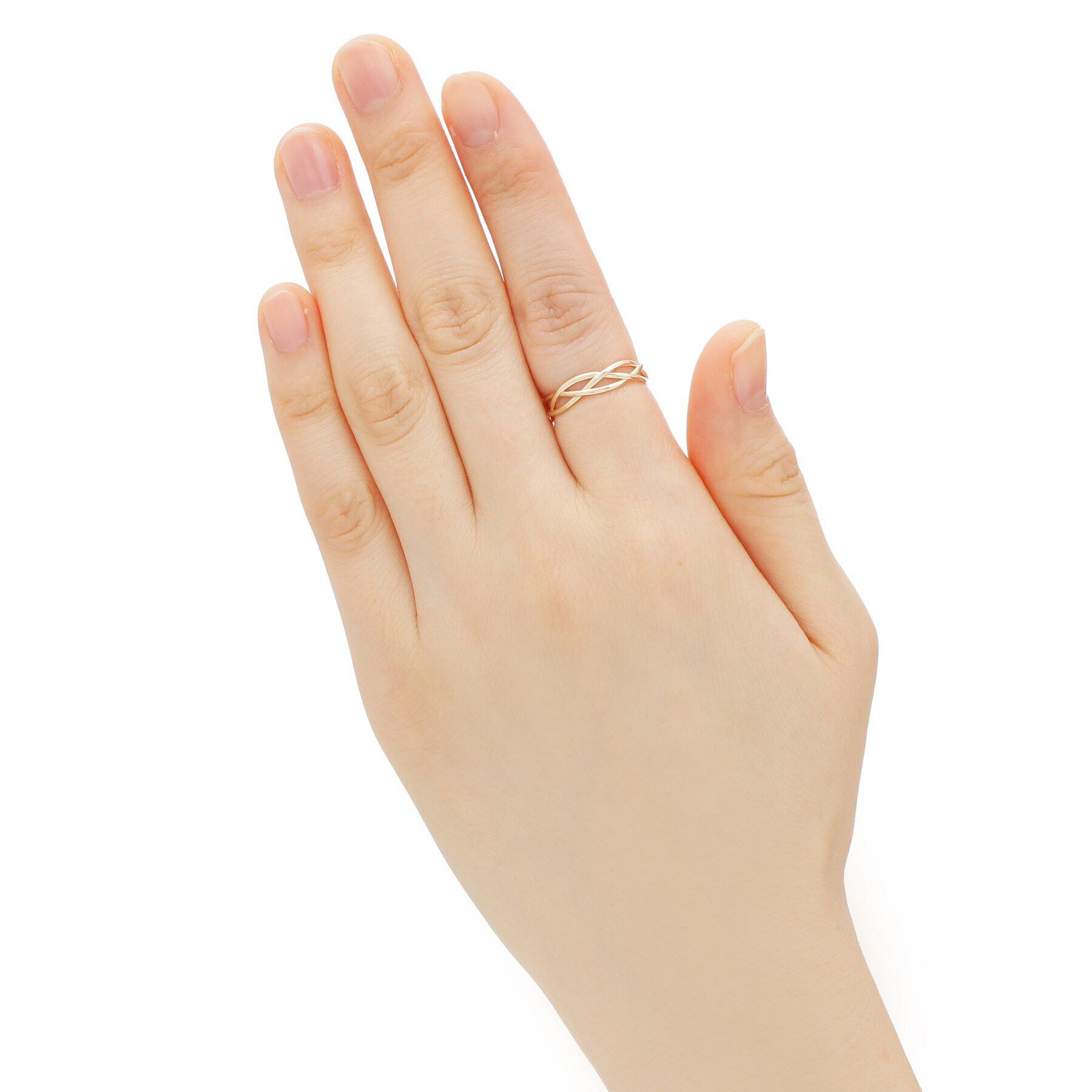 COCOSHNIK「K10つぶし丸線 ３つ編みリング」|リング|