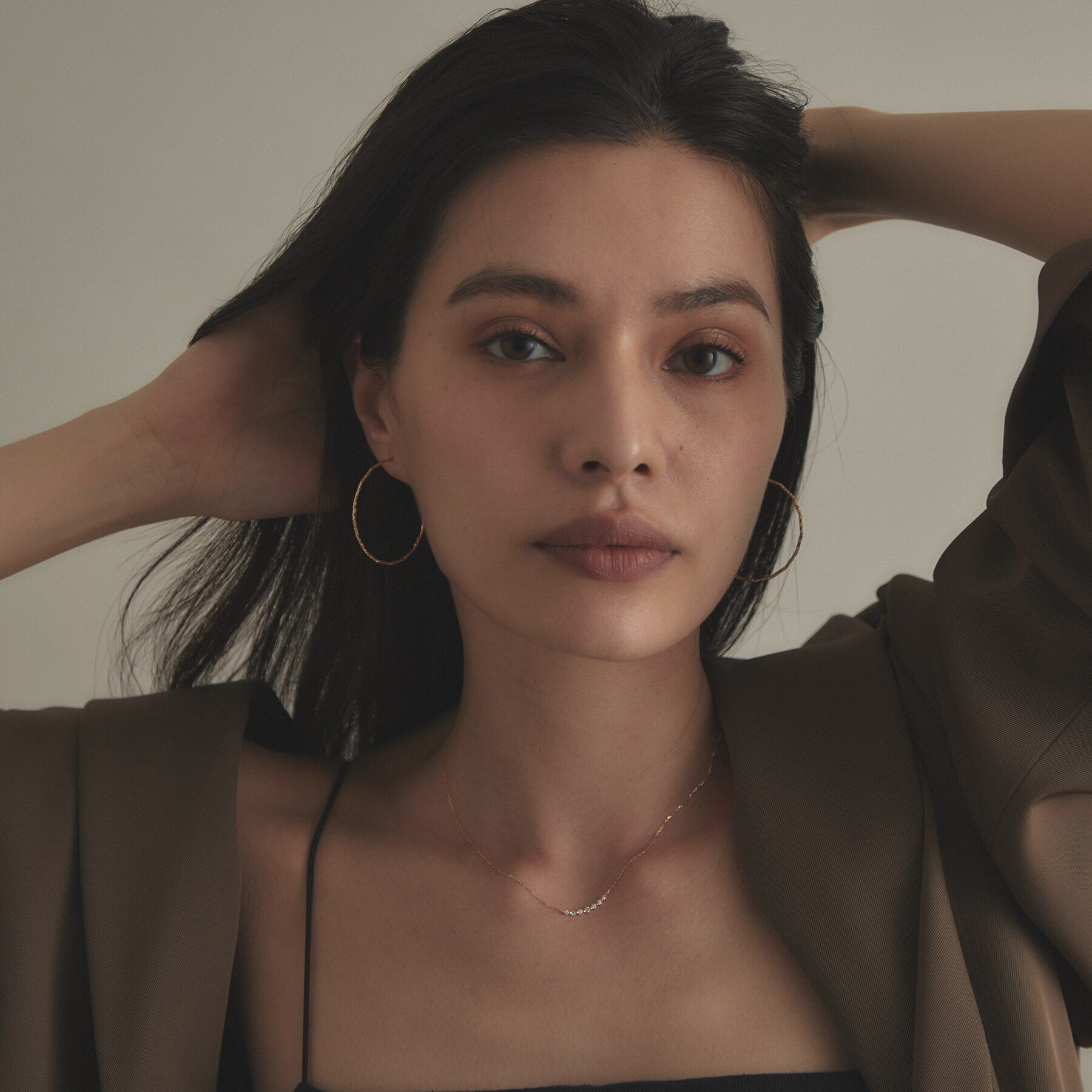 COCOSHNIK「K18ミラーカットビーズ フープピアス（小）」|ピアス|