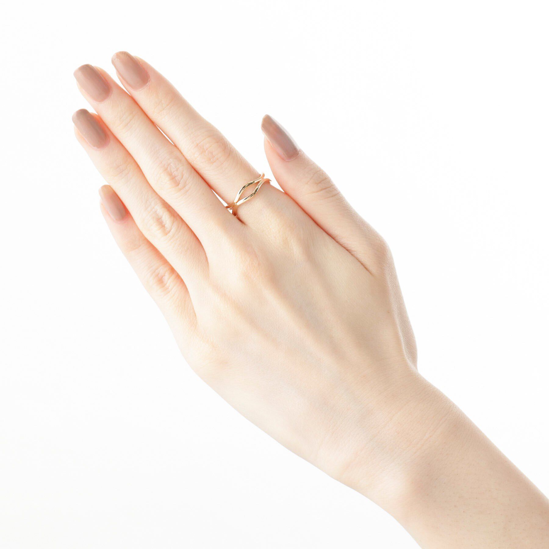 COCOSHNIK「K10ダブルウェーブ リング」|リング|