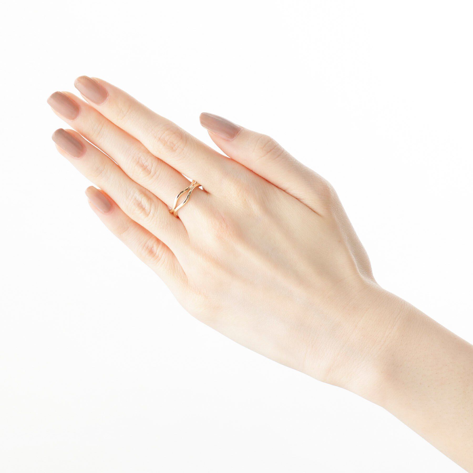 COCOSHNIK「K10ダブルウェーブ リング」|リング|