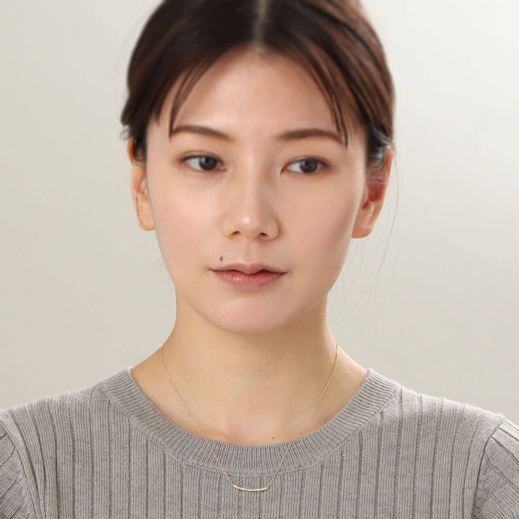 COCOSHNIK「K18ダイヤモンド バゲットカット アーチネックレス」|ネックレス|