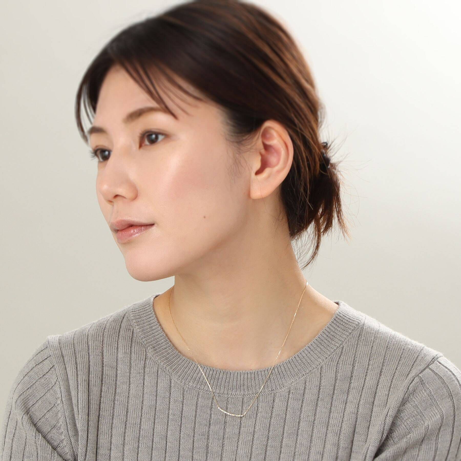 COCOSHNIK「K18ダイヤモンド バゲットカット アーチネックレス」|ネックレス|