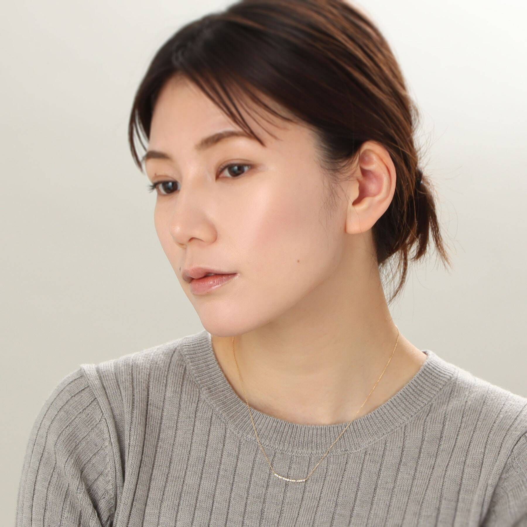 COCOSHNIK「K18ダイヤモンド バゲットカット アーチネックレス」|ネックレス|