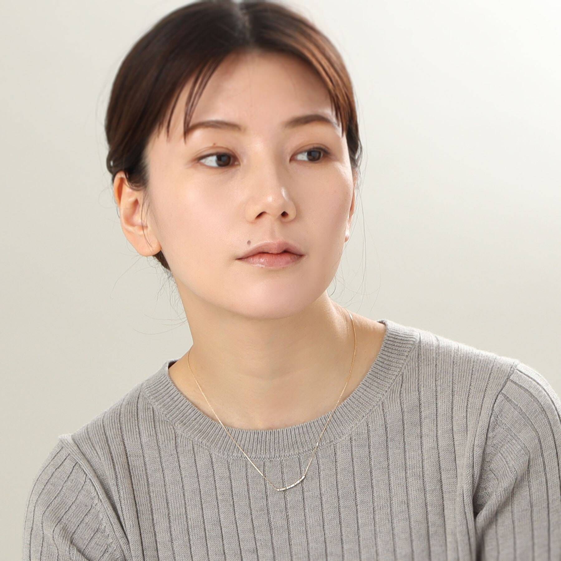 COCOSHNIK「K18ダイヤモンド バゲットカット アーチネックレス」|ネックレス|