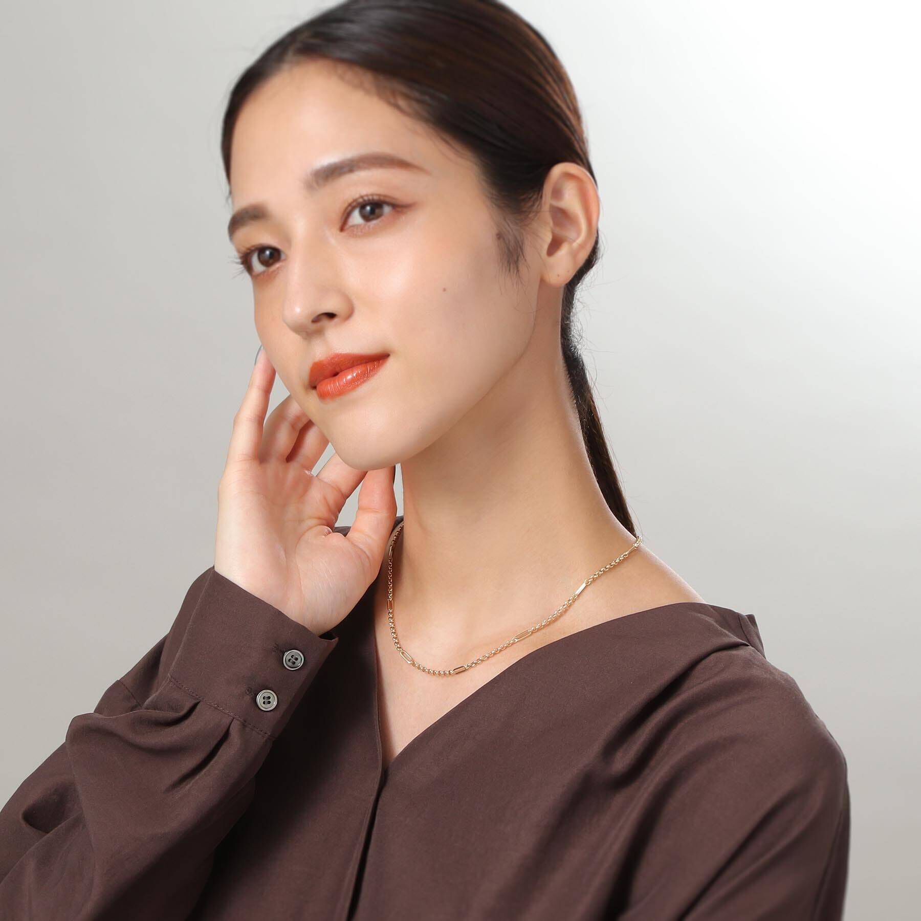 COCOSHNIK「K18マーヴェラス&times;PCフラット ネックレス」|ネックレス|