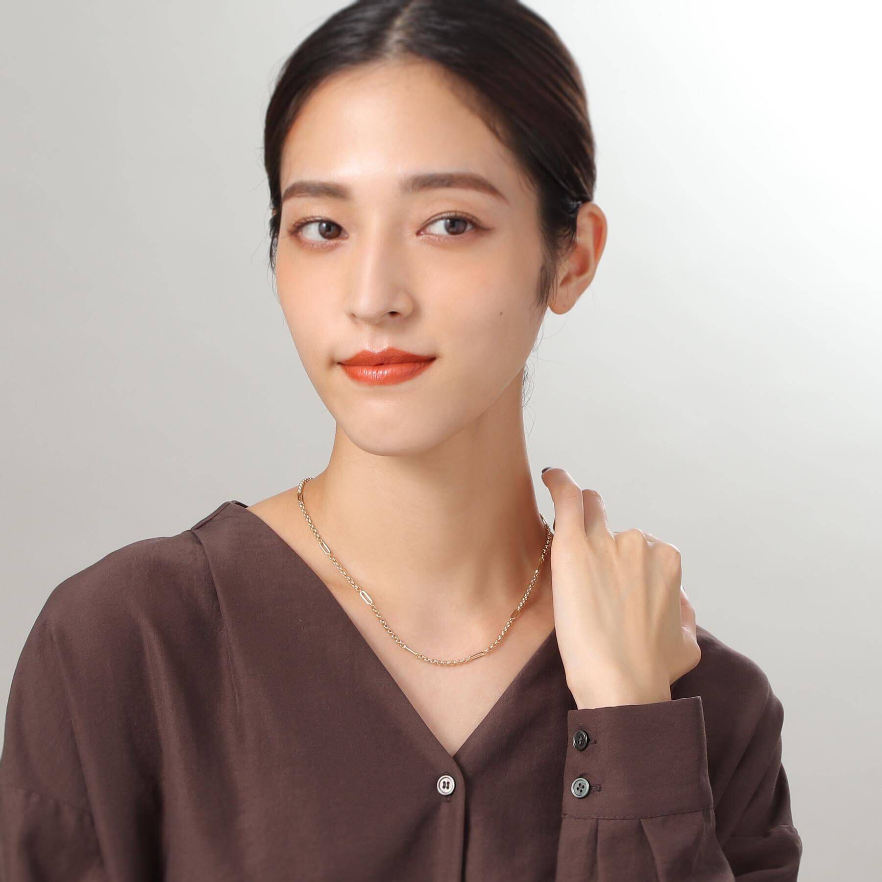 COCOSHNIK「K18マーヴェラス&times;PCフラット ネックレス」|ネックレス|