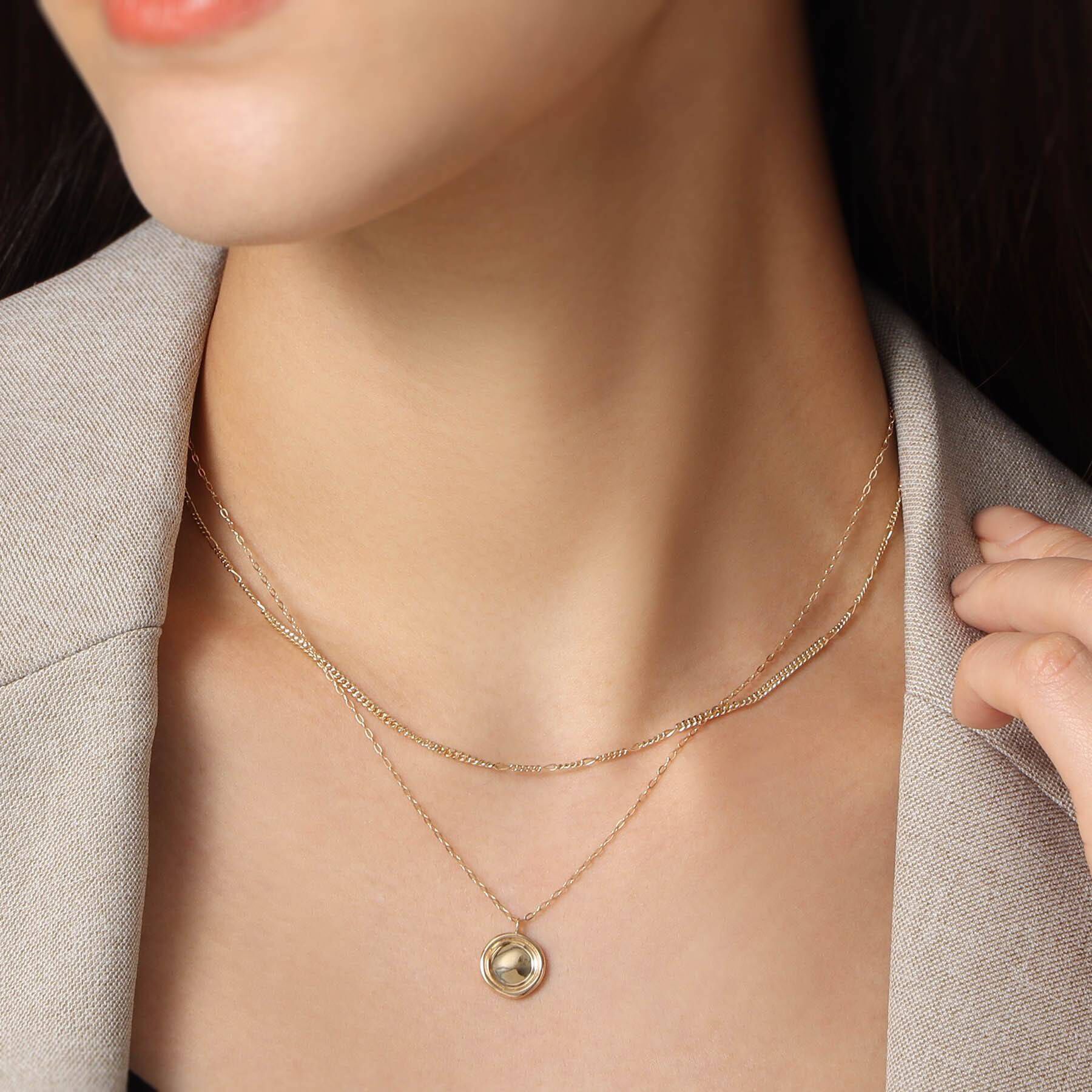 COCOSHNIK「K10キヘイミックスチェーン ネックレス」|ネックレス|