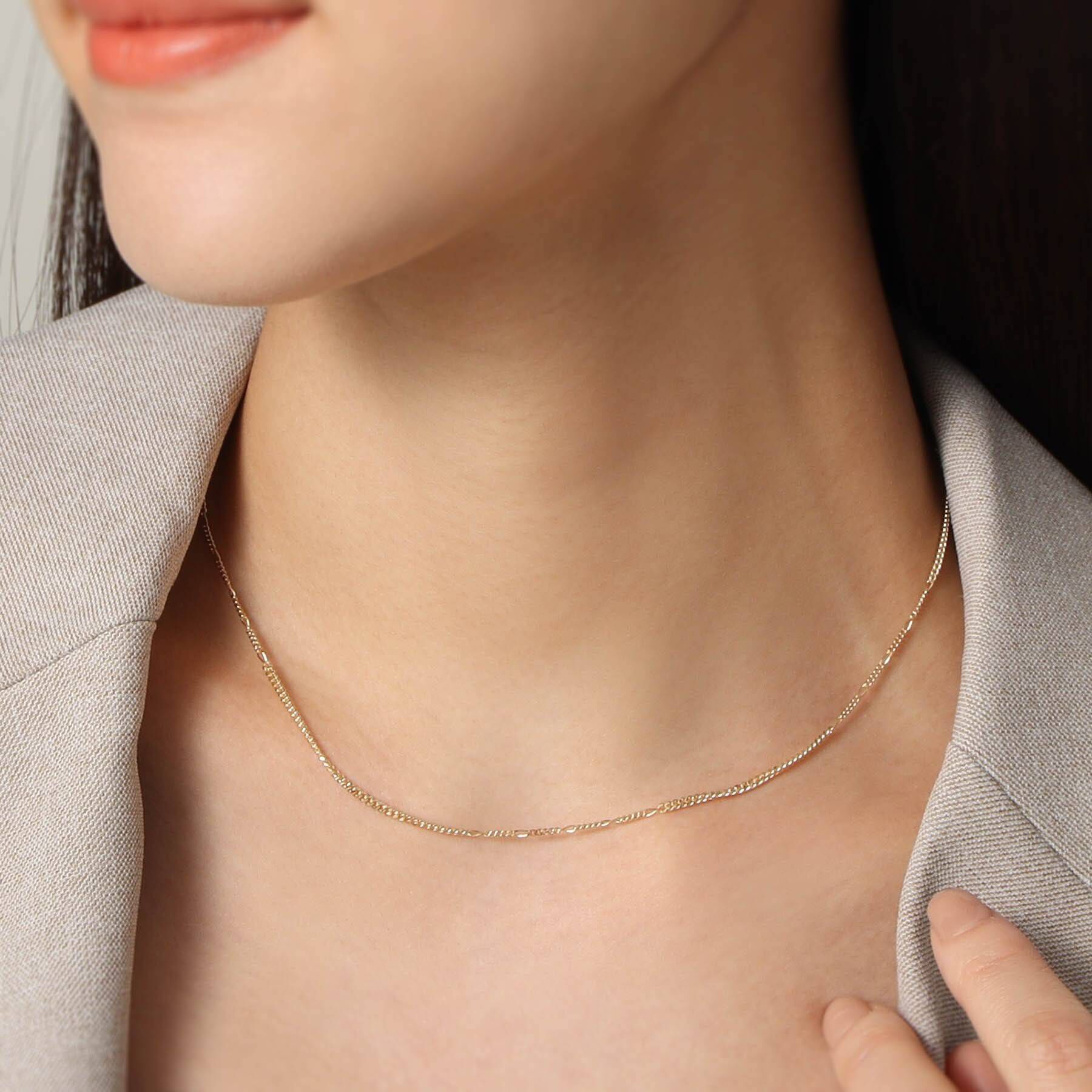 COCOSHNIK「K10キヘイミックスチェーン ネックレス」|ネックレス|