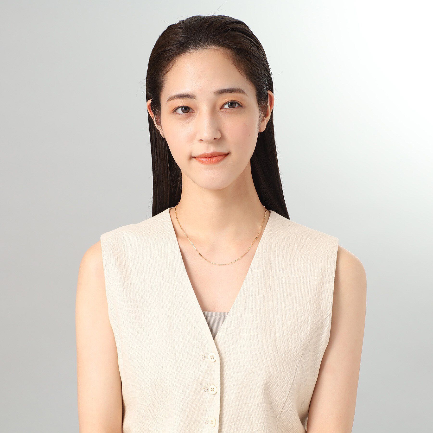 COCOSHNIK「K18リボンケーブルチェーン ネックレス小」|ネックレス|