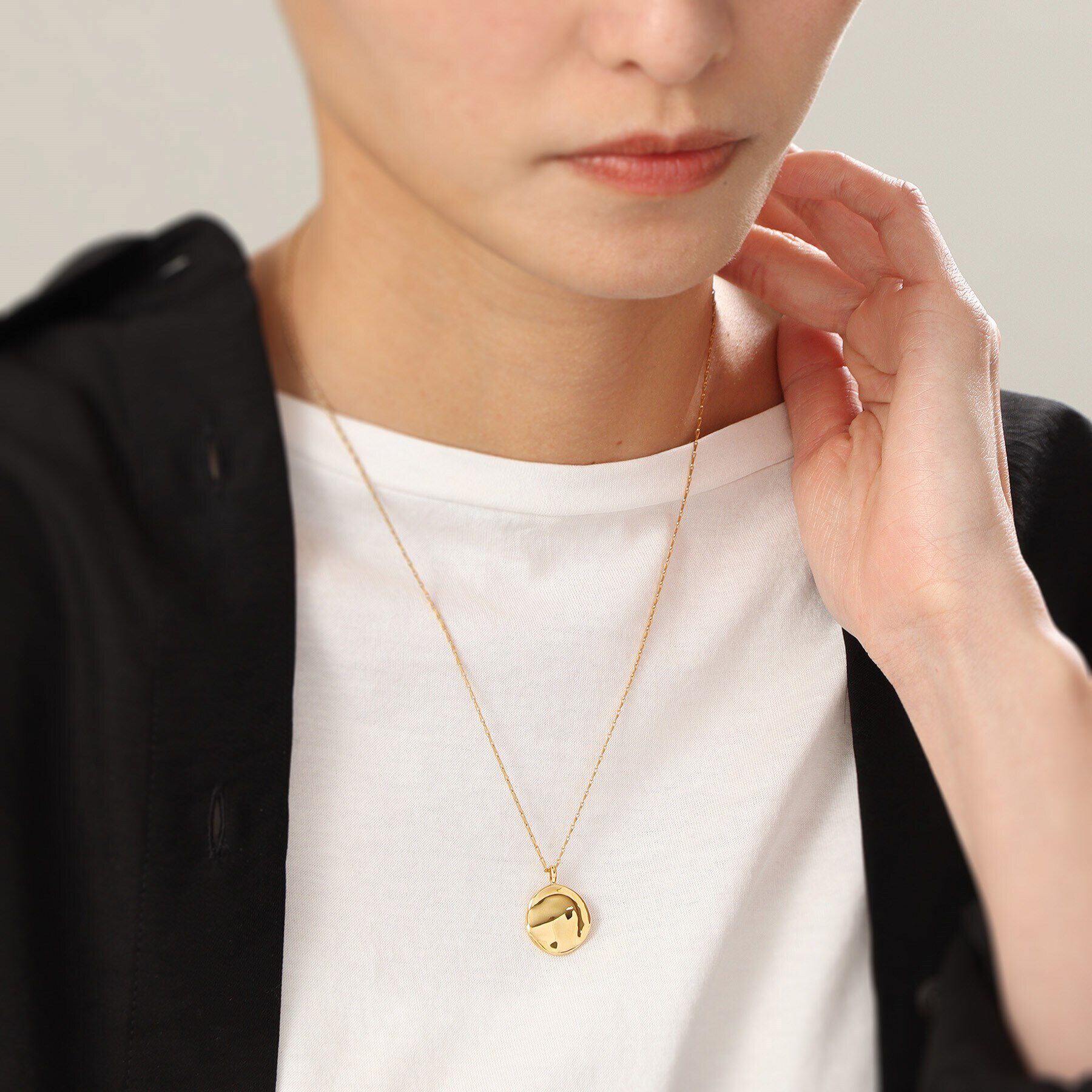 COCOSHNIK ONKITSCH「シルバー ニュアンスネック コイン GP」|ネックレス|