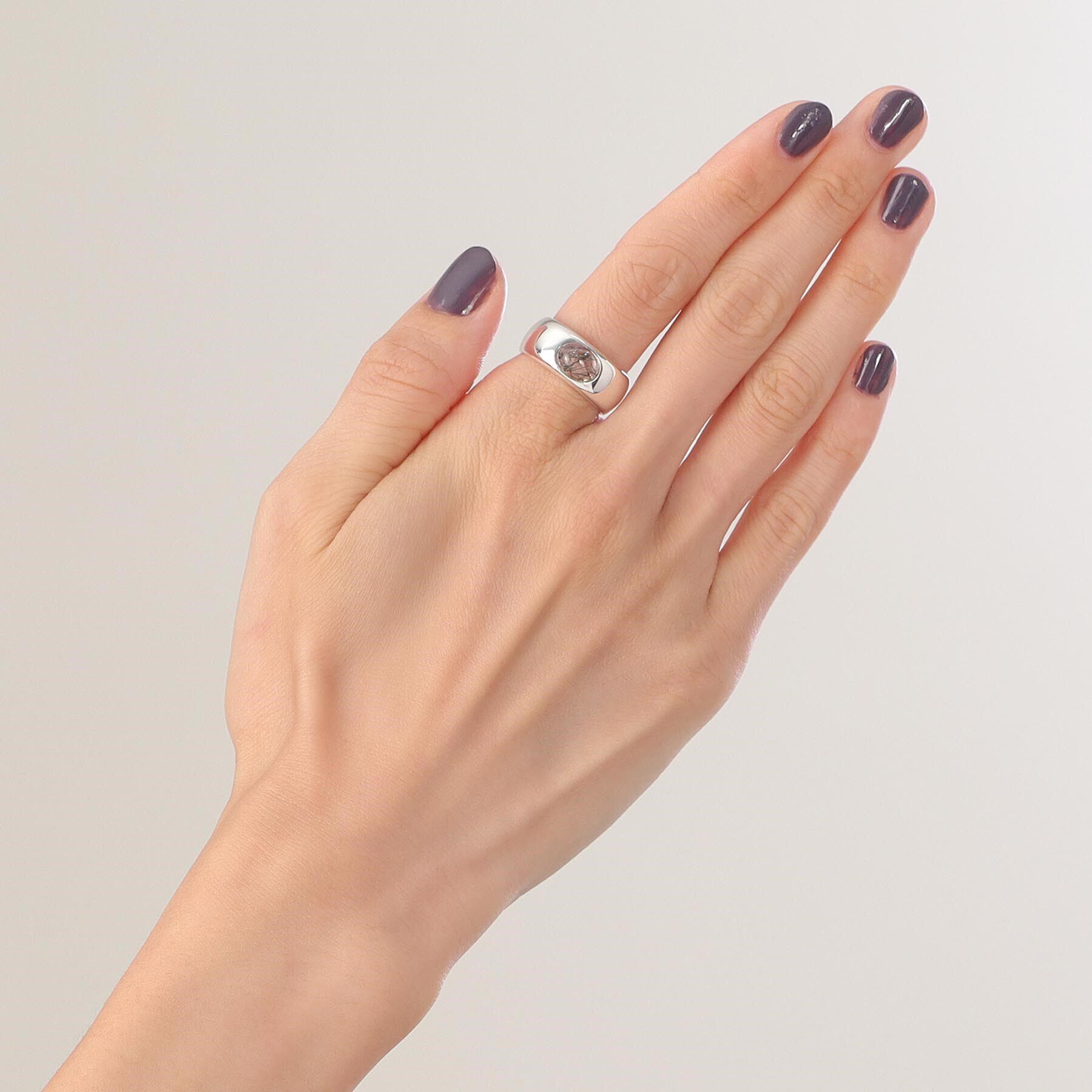 COCOSHNIK ONKITSCH「シルバー カラーストーン（トルマリンインクォーツ）ワイドリング」|リング|