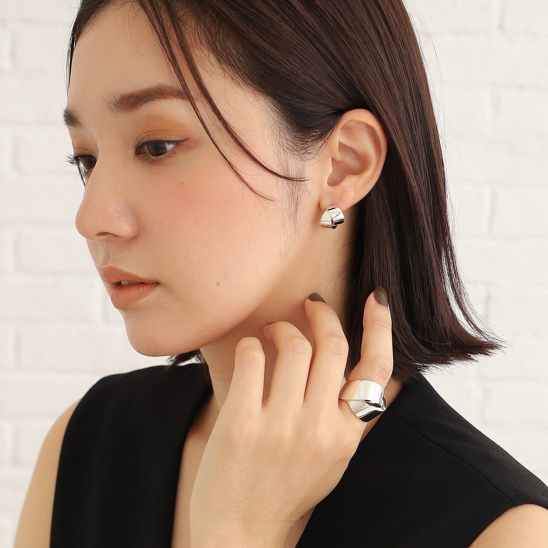 COCOSHNIK ONKITSCH「シルバー フォールディングリング オーバーラップ リング」|リング|