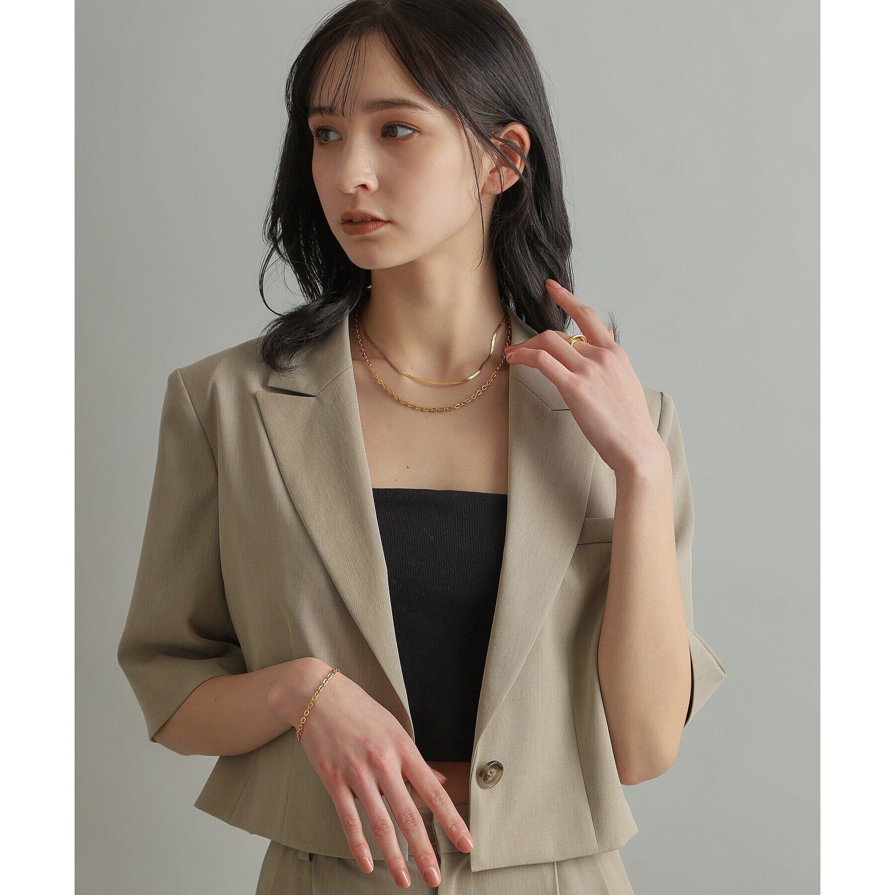 COCOSHNIK ONKITSCH「シルバー デザインチェーン フラットオーバルリンクブレスレット GP」|ブレスレット・バングル|