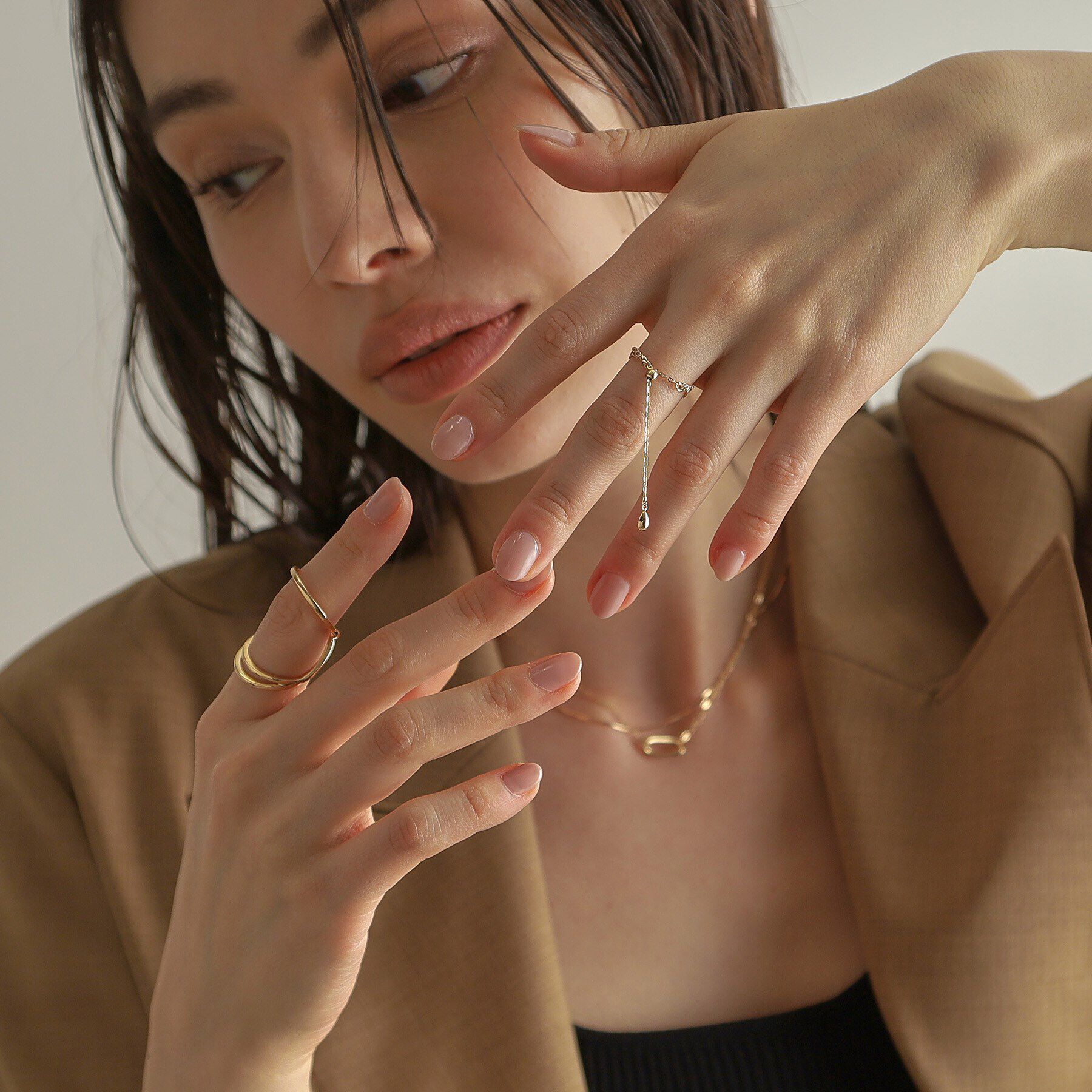 COCOSHNIK「K10キヘイスライドチェーン リング」|リング|