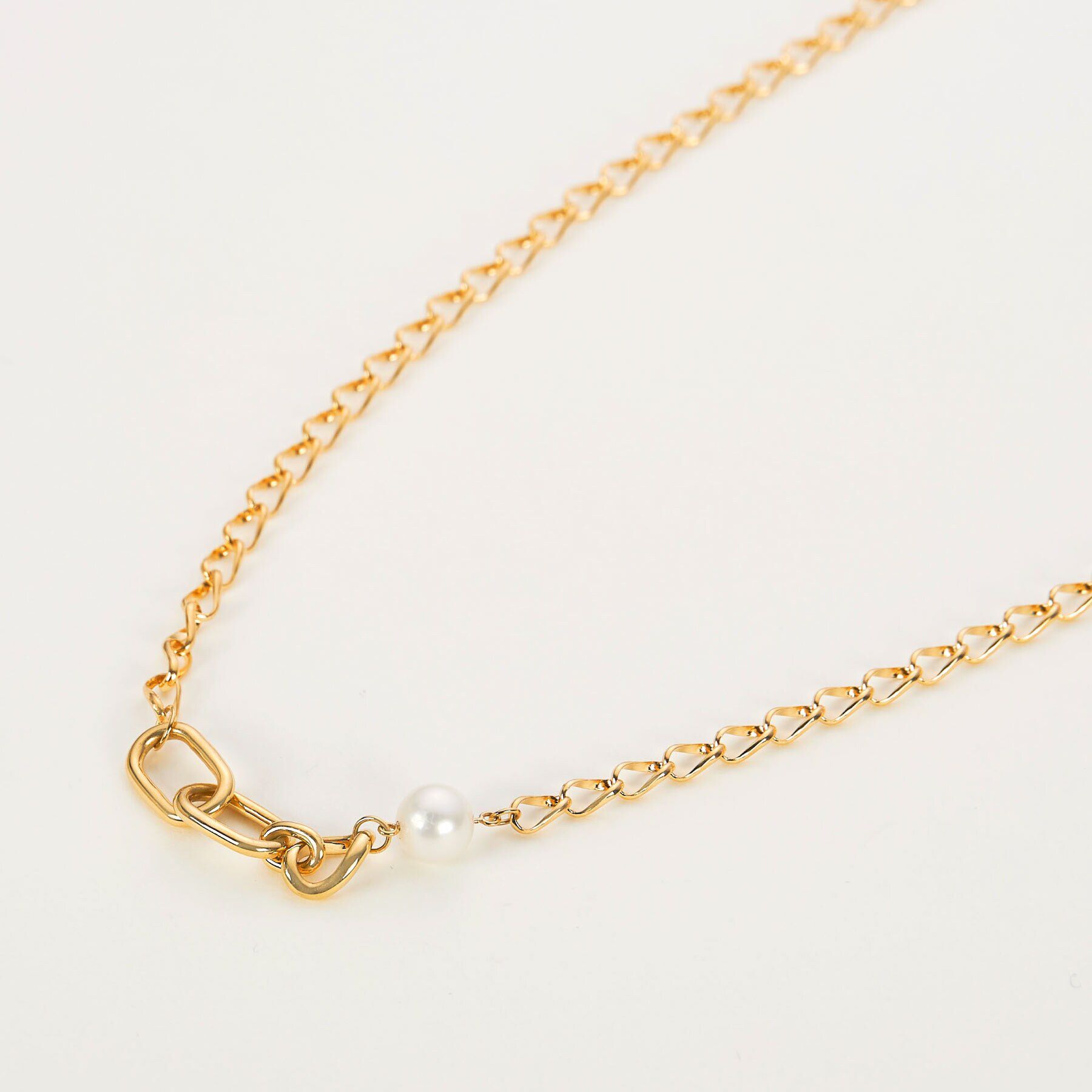 COCOSHNIK「K10パール アラメキヘイ&times;PCチェーン ネックレス」|ネックレス|