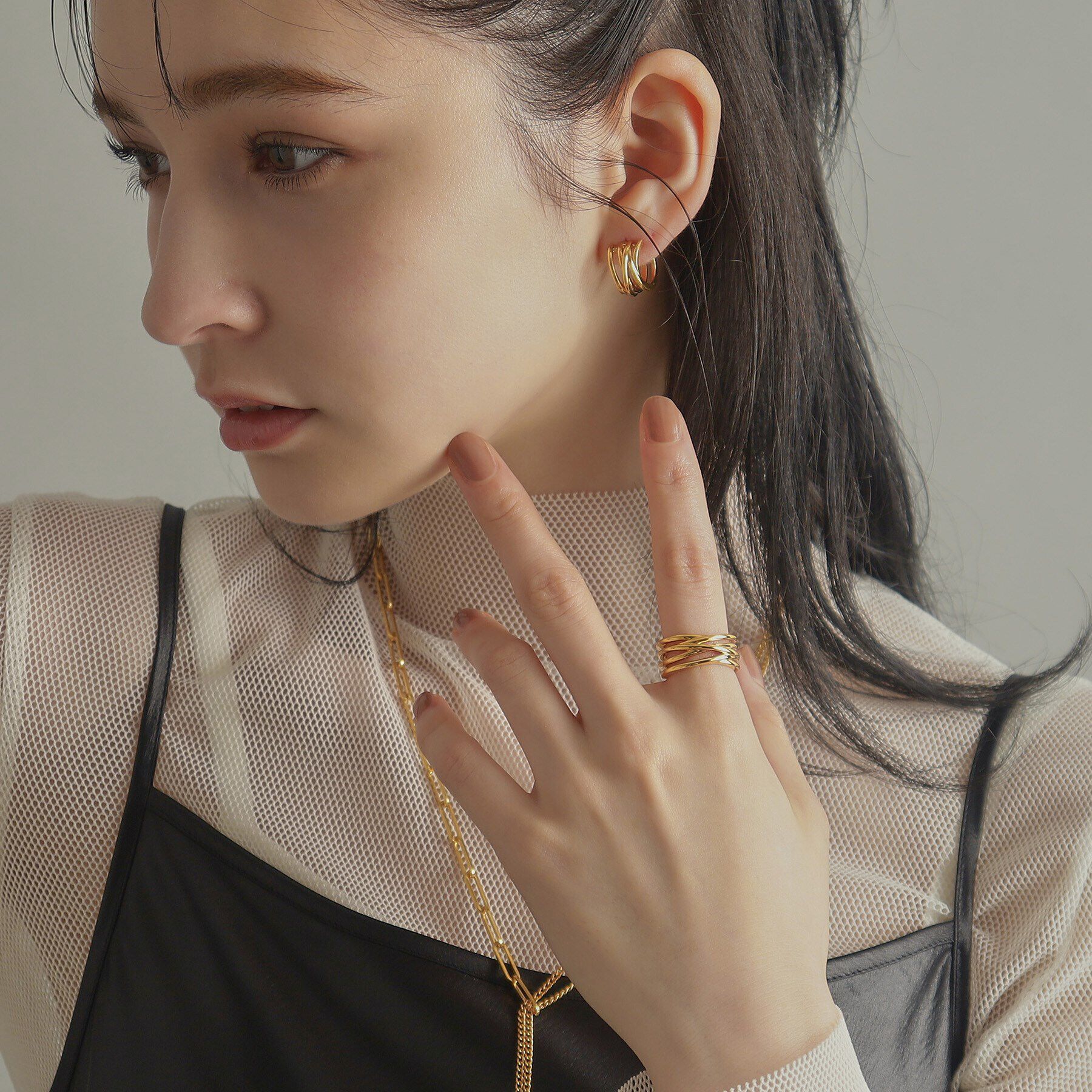 COCOSHNIK ONKITSCH「シルバー クロッシングラインリング GP」|リング|