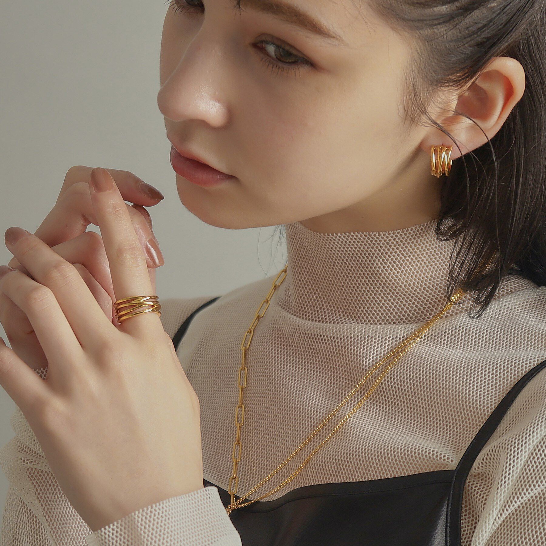 COCOSHNIK ONKITSCH「シルバー クロッシングラインリング GP」|リング|