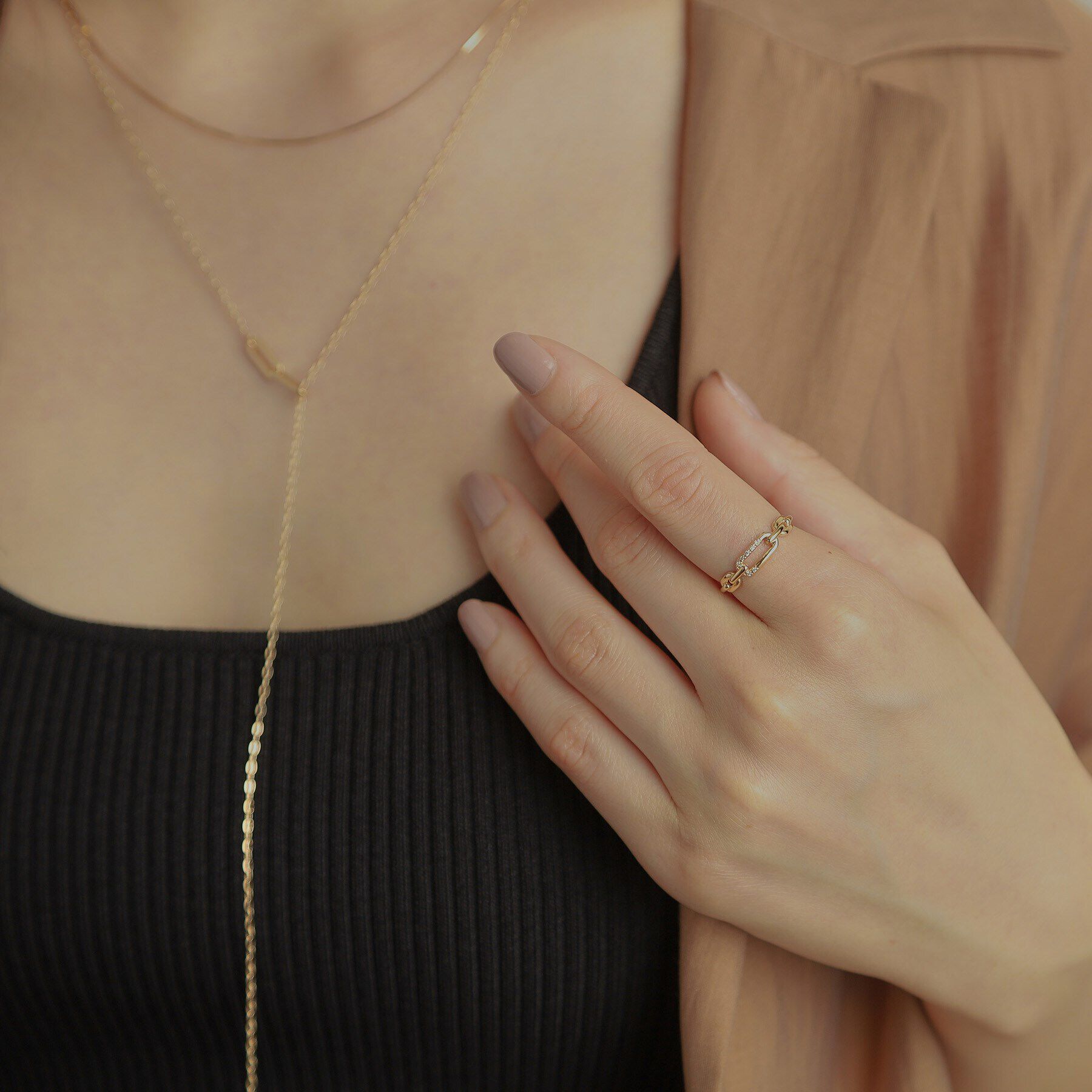 COCOSHNIK「K10ダイヤモンド PCモチーフアシンメトリー リング」|リング|