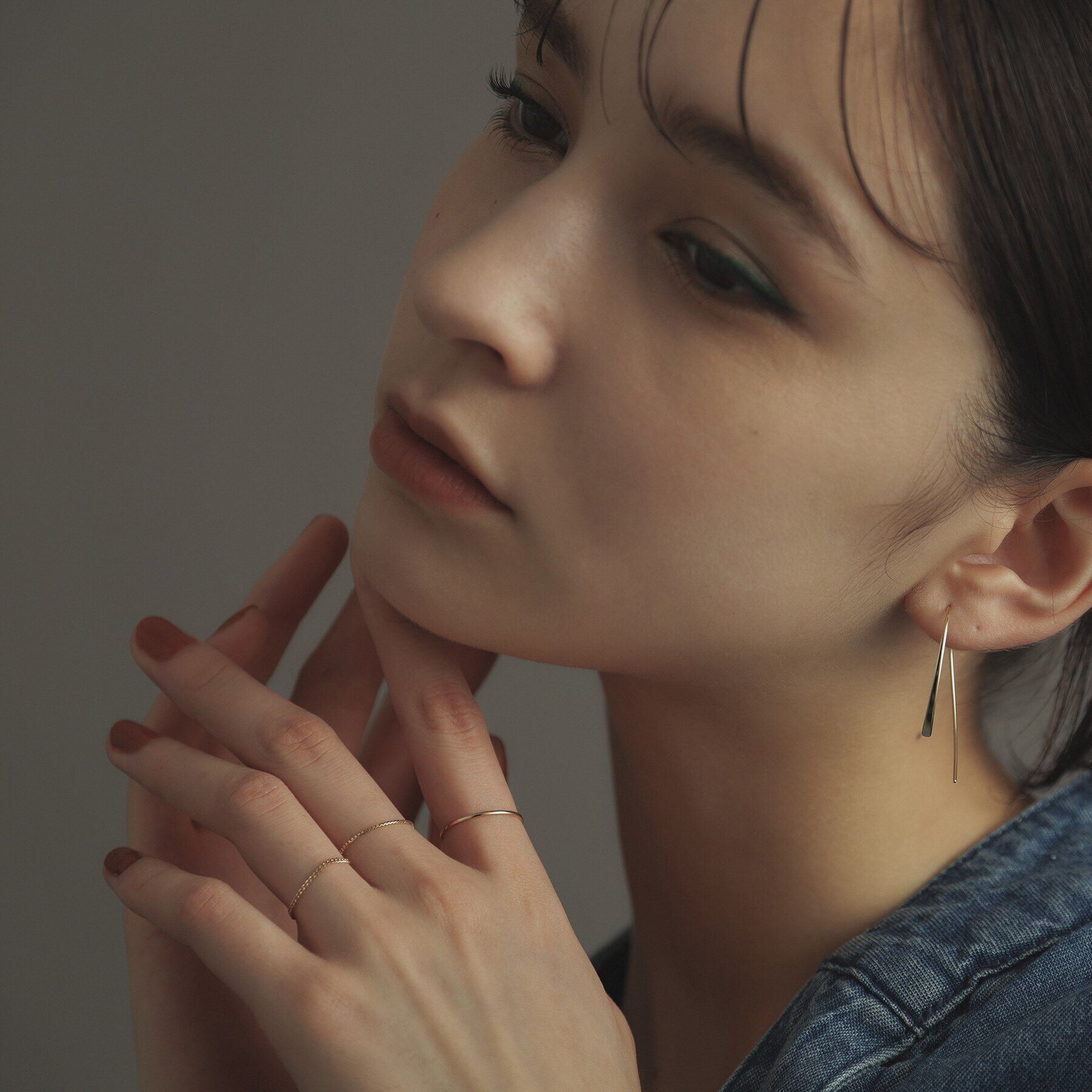 COCOSHNIK ONKITSCH「K10スキニーリング カーブチェーン」|リング|