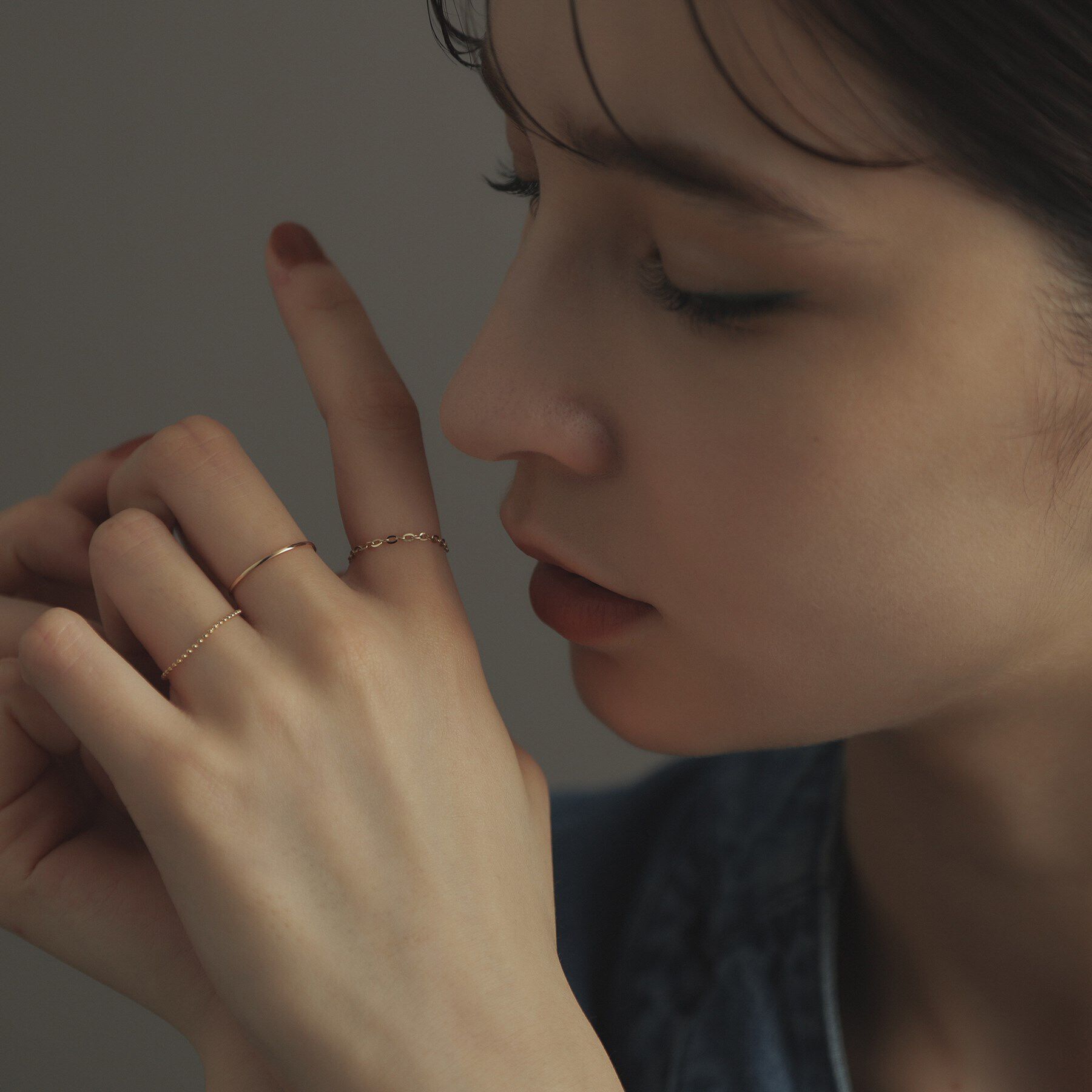 COCOSHNIK ONKITSCH「K10スキニーリング フラッシュケーブル」|リング|