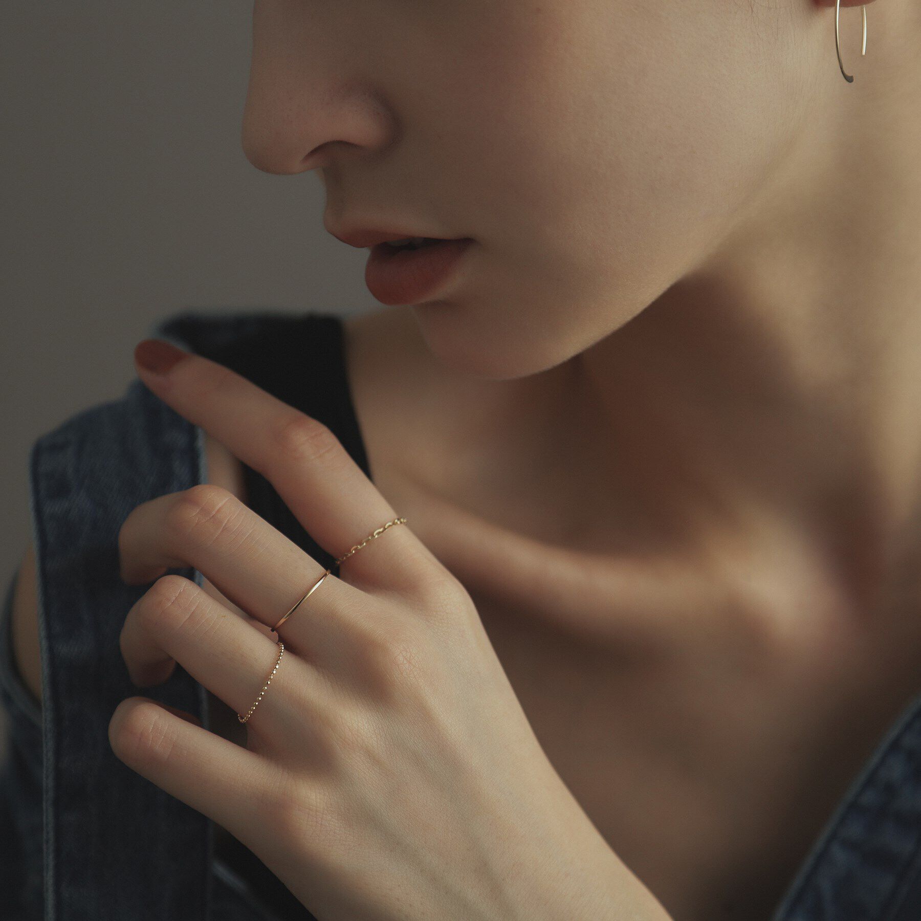 COCOSHNIK ONKITSCH「K10スキニーリング フラッシュケーブル」|リング|