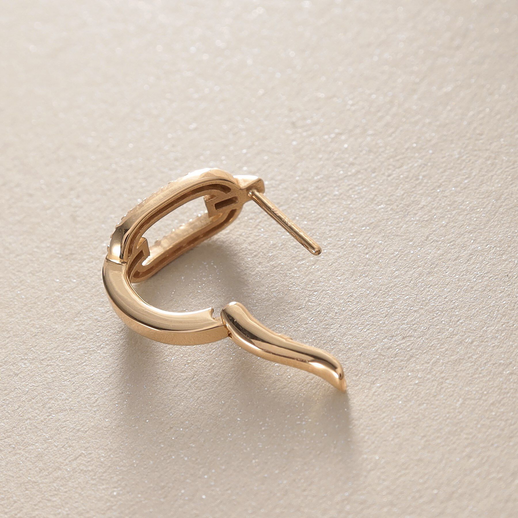 COCOSHNIK「K10ダイヤモンド ケーブルチェーンモチーフ ワンタッチピアス」|ピアス|