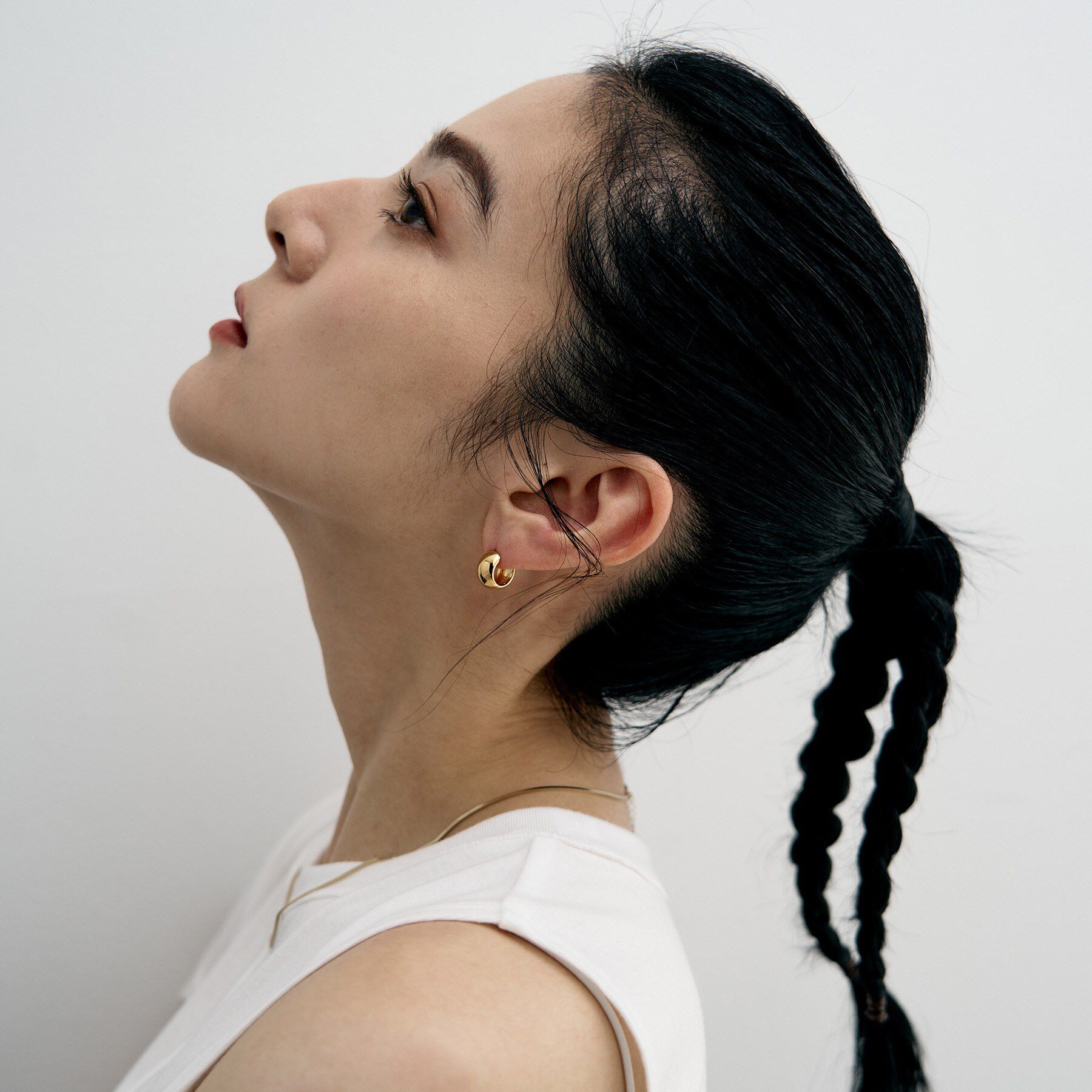 COCOSHNIK ONKITSCH「シルバー ハギーフープ ワイドピアス GP」|ピアス|