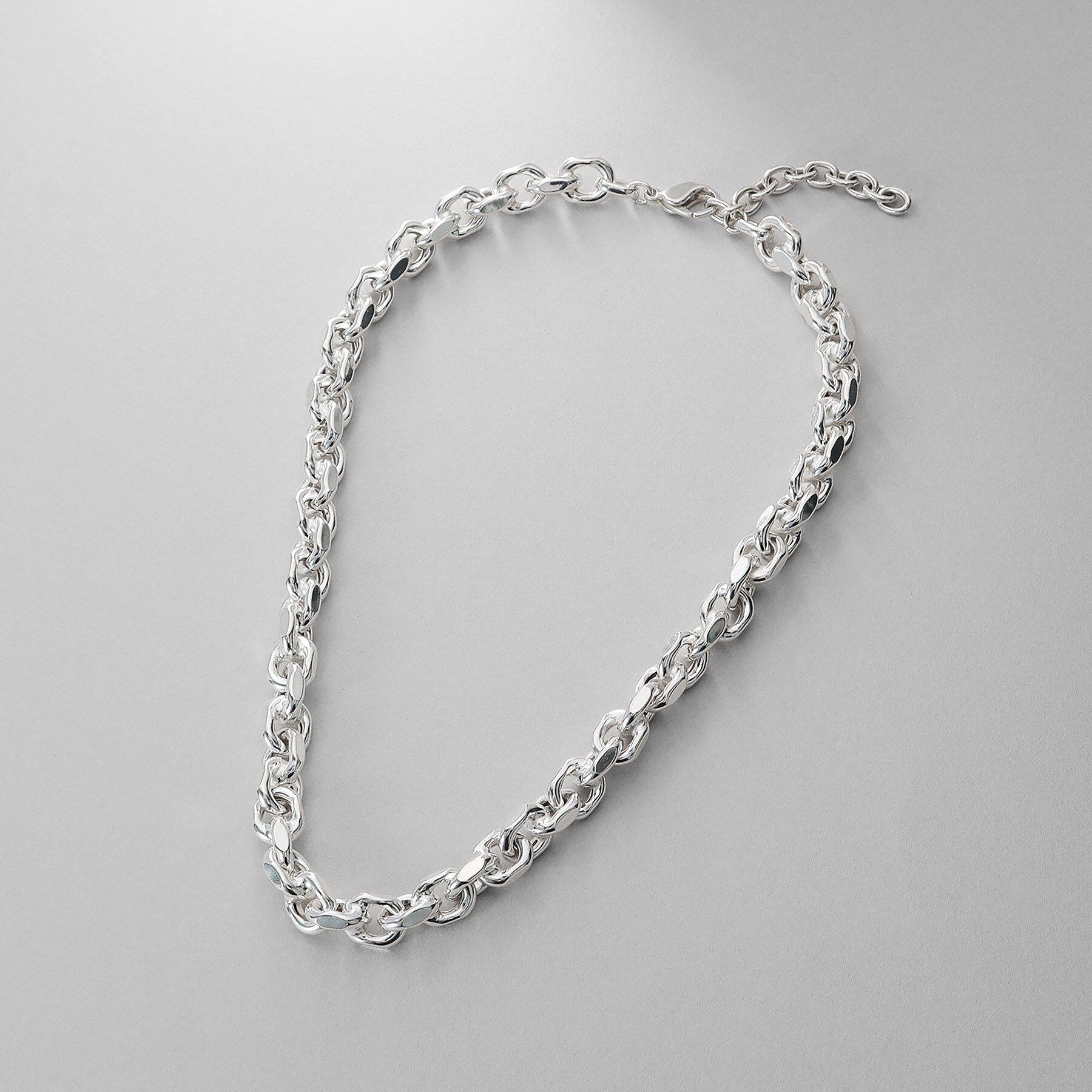 COCOSHNIK ONKITSCH「シルバー デザインチェーン ホロウカットケーブルネックレス」|ネックレス|