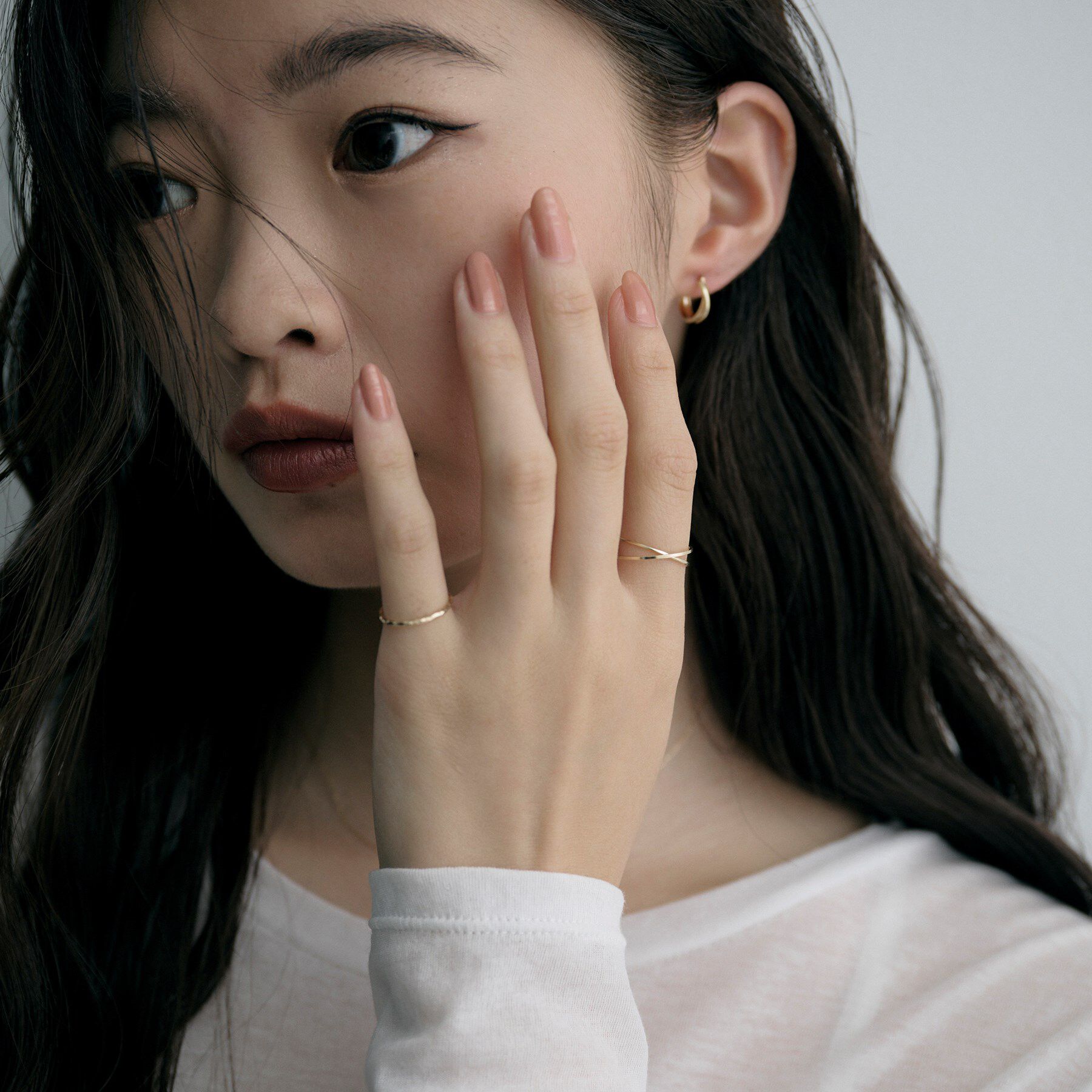 COCOSHNIK ONKITSCH「K10スキニーリング デュアルクロス」|リング|