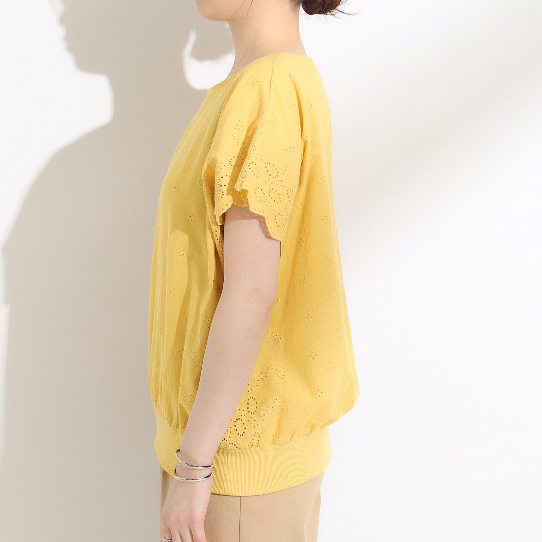 SHOO･LA･RUE「スカラップ刺繍レースが目を惹く ドルマントップス」|Tシャツ・カットソー|