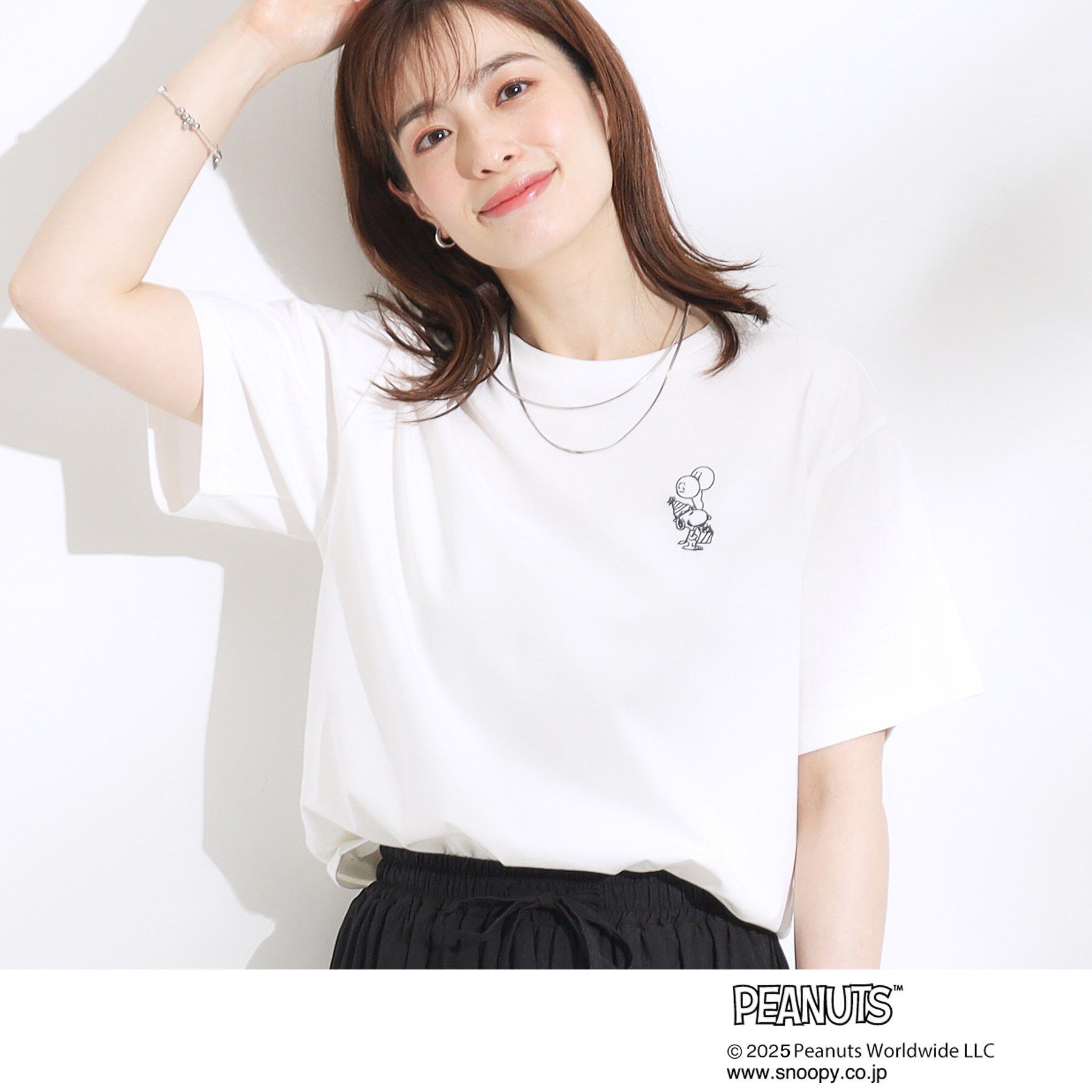 SHOO･LA･RUE「【PEANUTS】ひんやりTシャツ」|Tシャツ・カットソー|ホワイト(101)