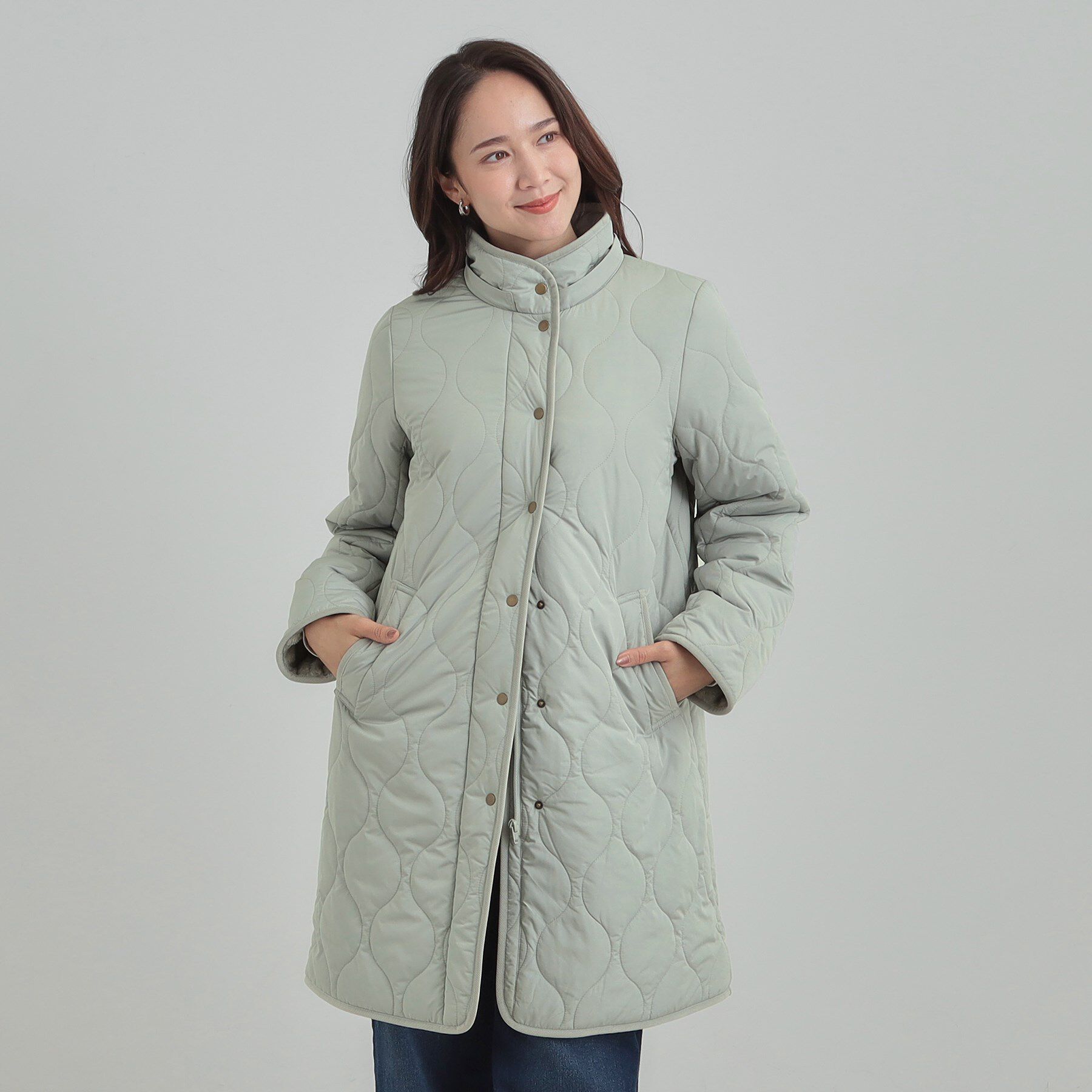 SHOO･LA･RUE「【撥水/フード取り外し可】冬に嬉しいこだわり満載 ひょうたん柄キルトコート」|その他|