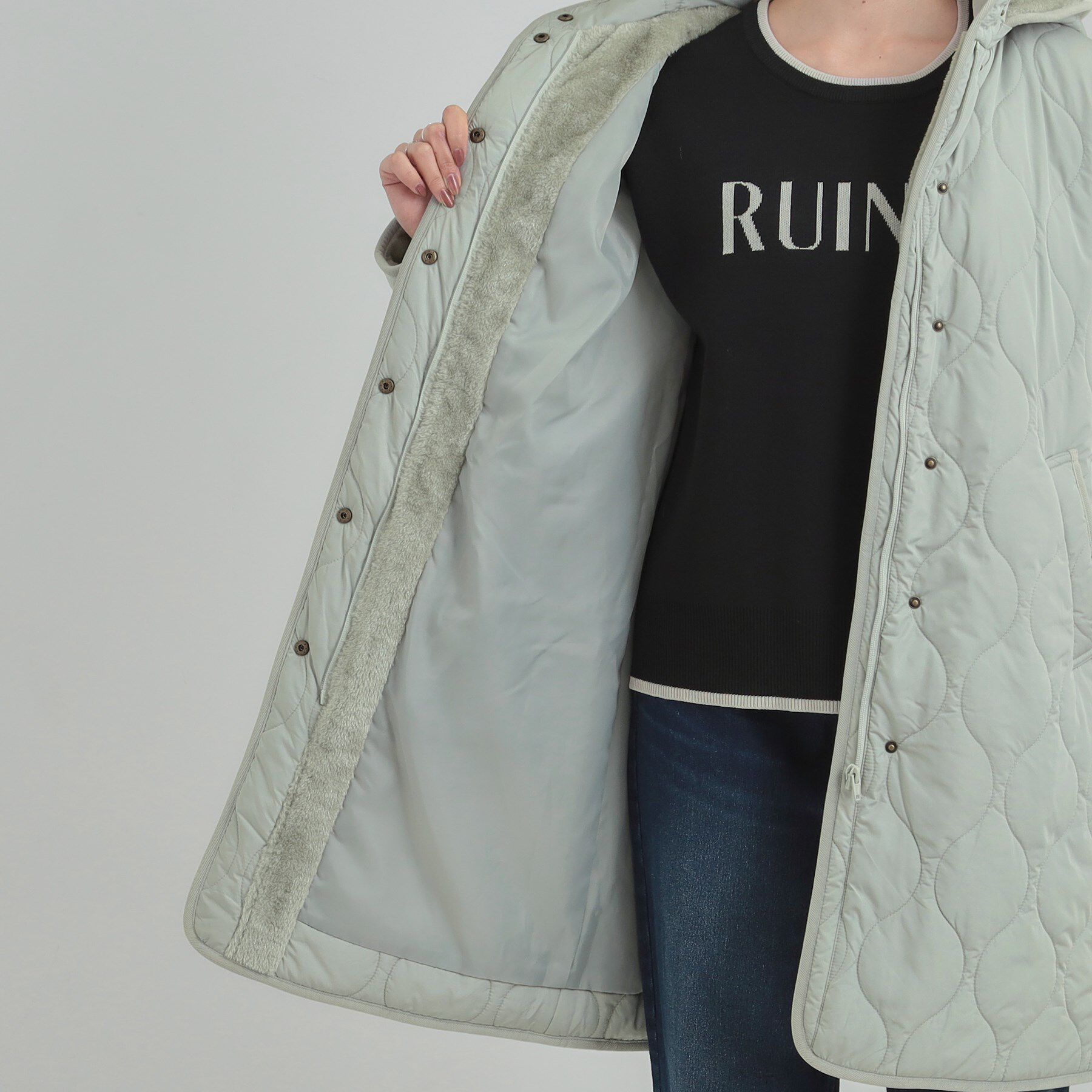 SHOO･LA･RUE「【撥水/フード取り外し可】冬に嬉しいこだわり満載 ひょうたん柄キルトコート」|その他|