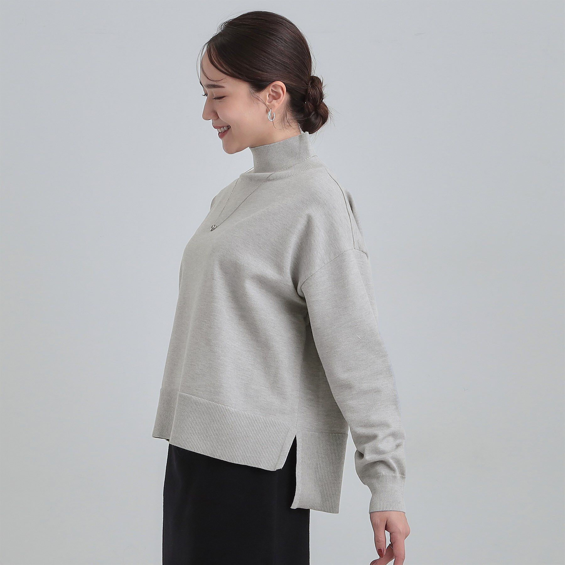 SHOO･LA･RUE「【2点セット/S-LL】時短で決まる もちもちニット＆裾シャツインナー」|その他|