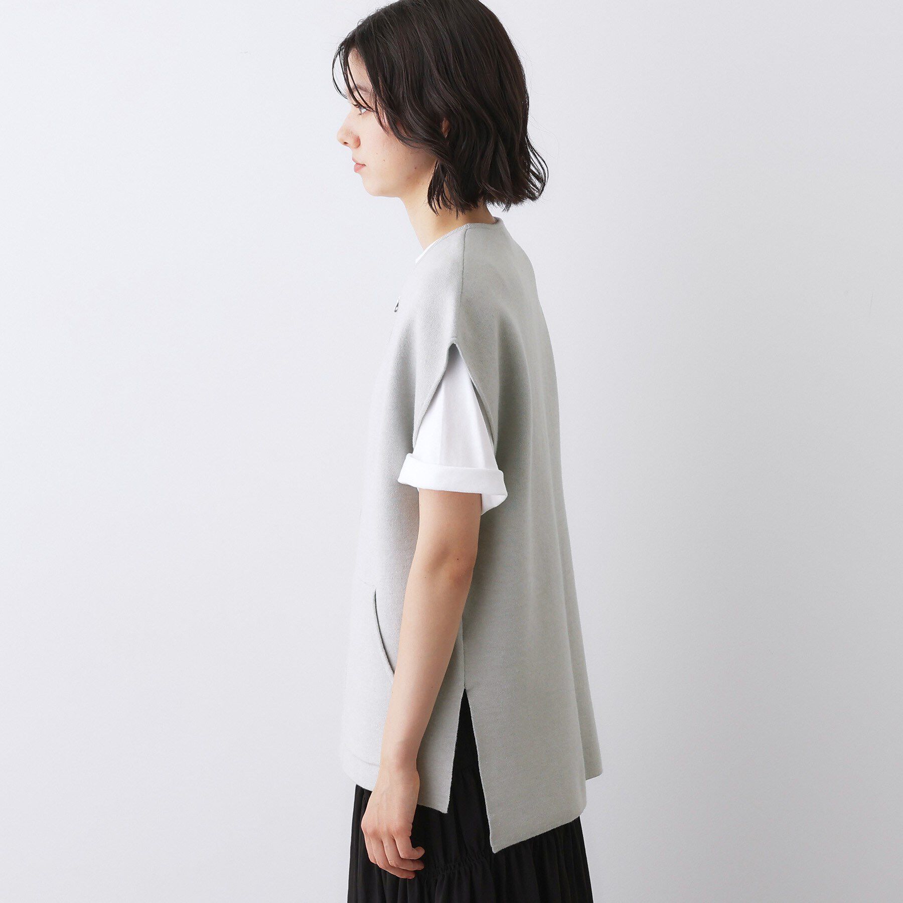 Dessin「【洗える】ダブルフェイスジップベスト」|ベスト・ジレ|