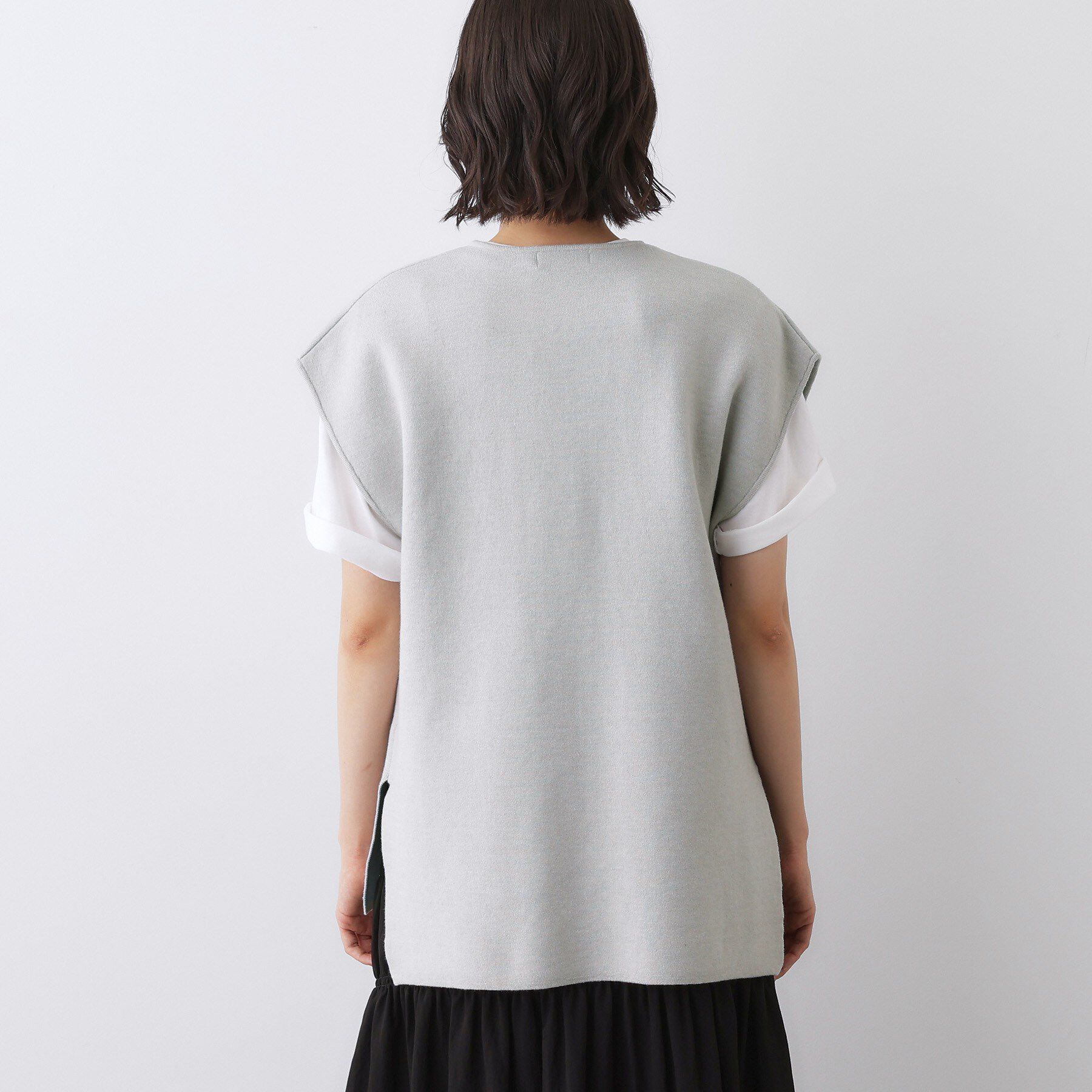 Dessin「【洗える】ダブルフェイスジップベスト」|ベスト・ジレ|