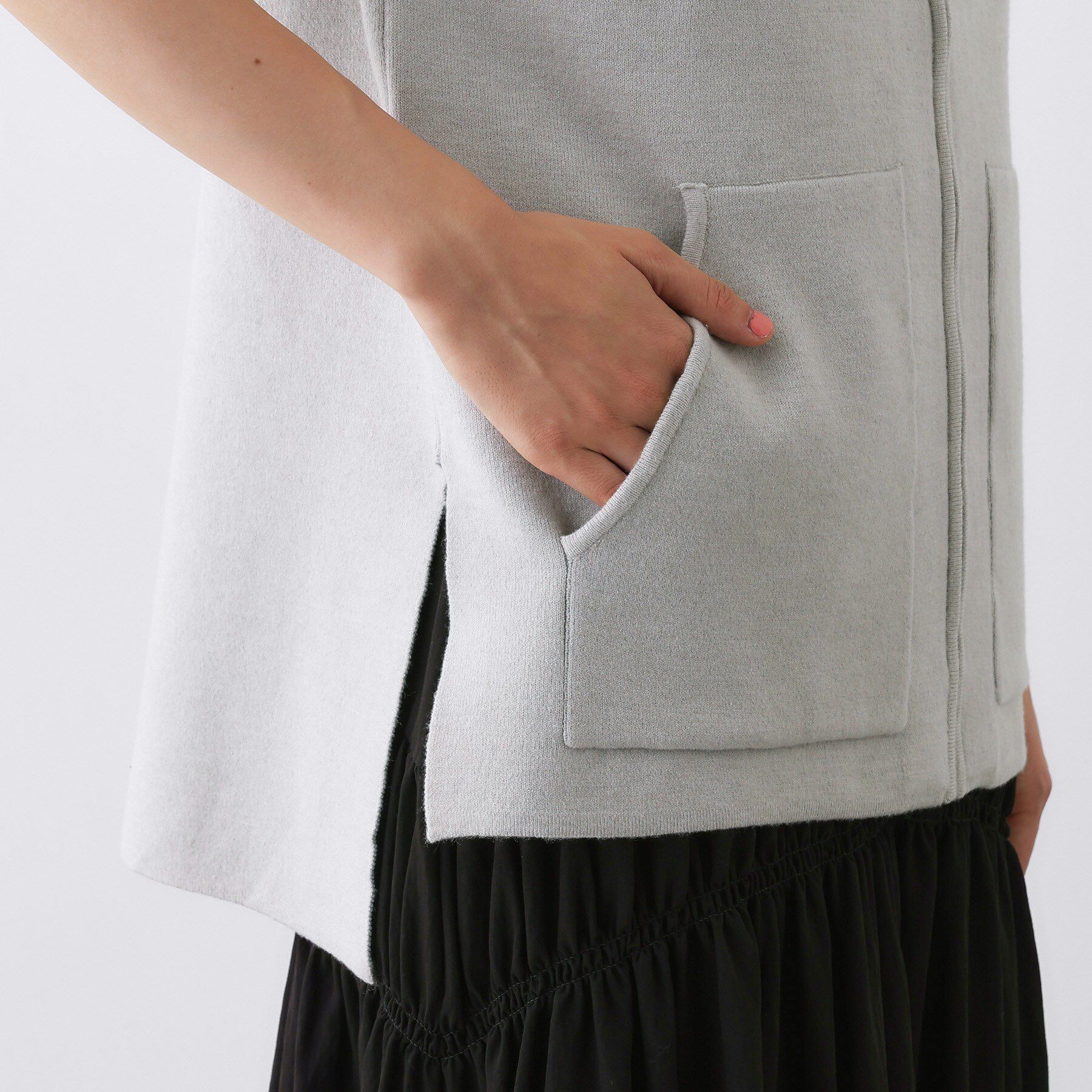 Dessin「【洗える】ダブルフェイスジップベスト」|ベスト・ジレ|