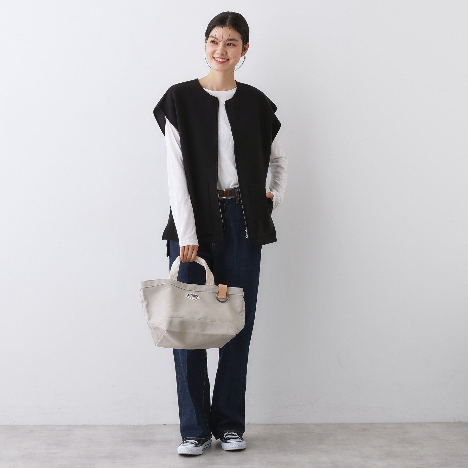 Dessin「【洗える】ダブルフェイスジップベスト」|ベスト・ジレ|