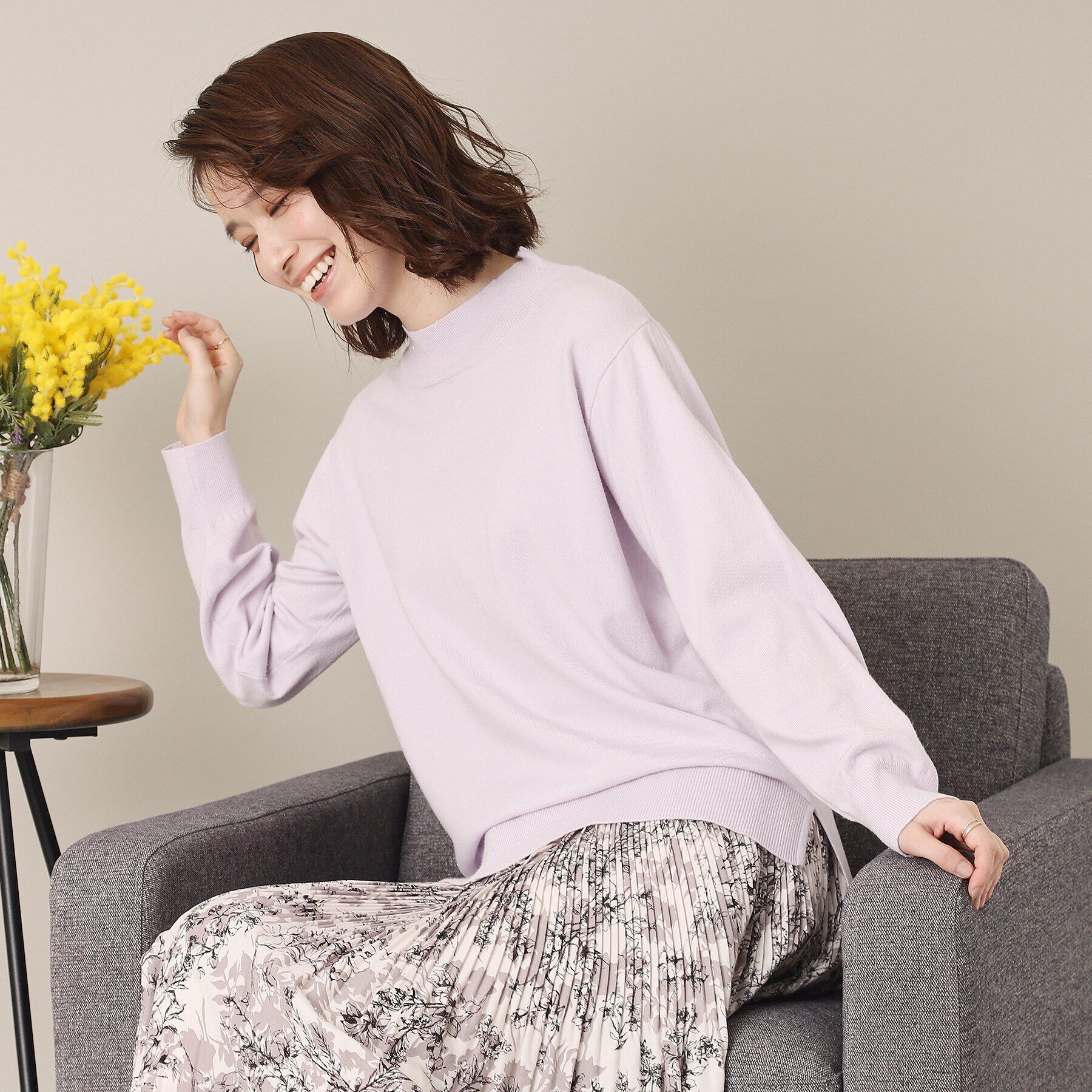 ITS&rsquo;DEMO「【通勤／手洗い可】ラメハイネックニット」|ニット・セーター|